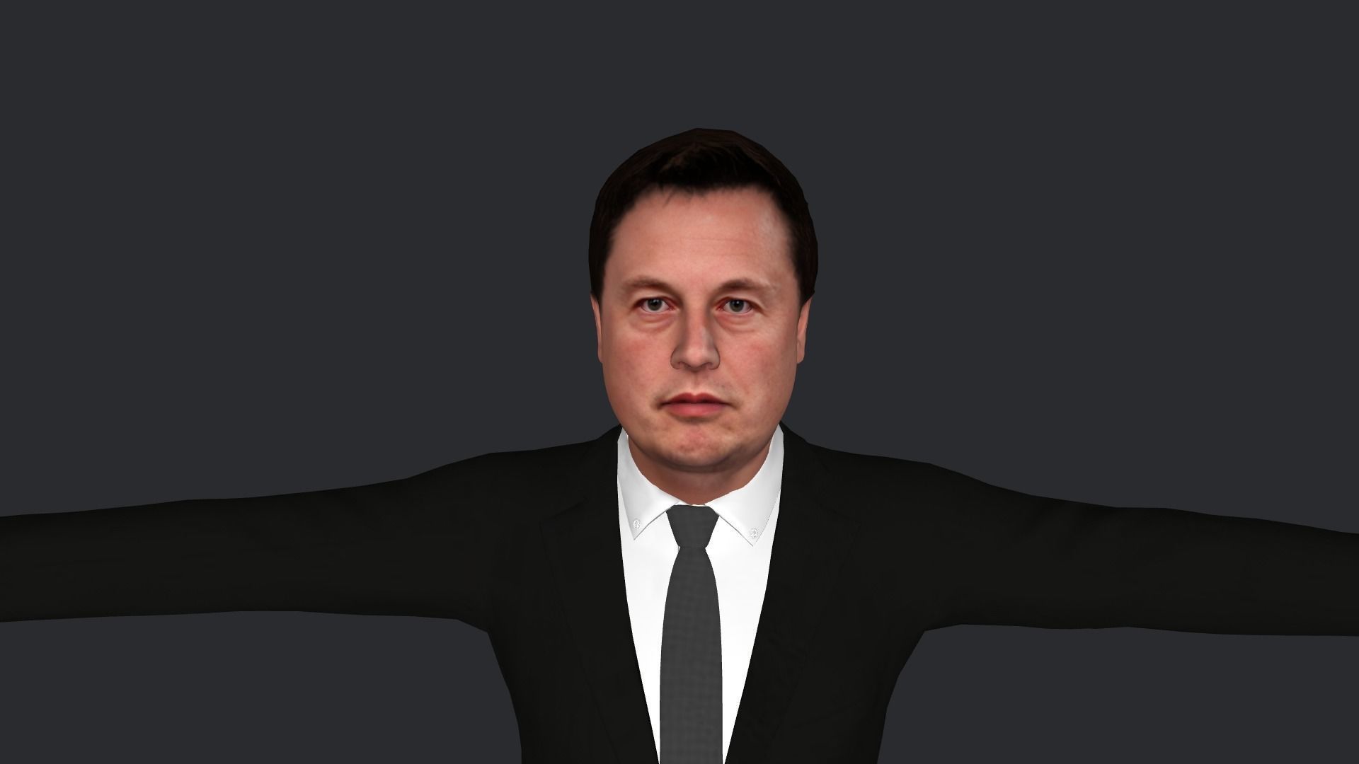 Elon Musk V1 Hyper Realistic Full Body Fully Rigged 3D Character 3D model_2