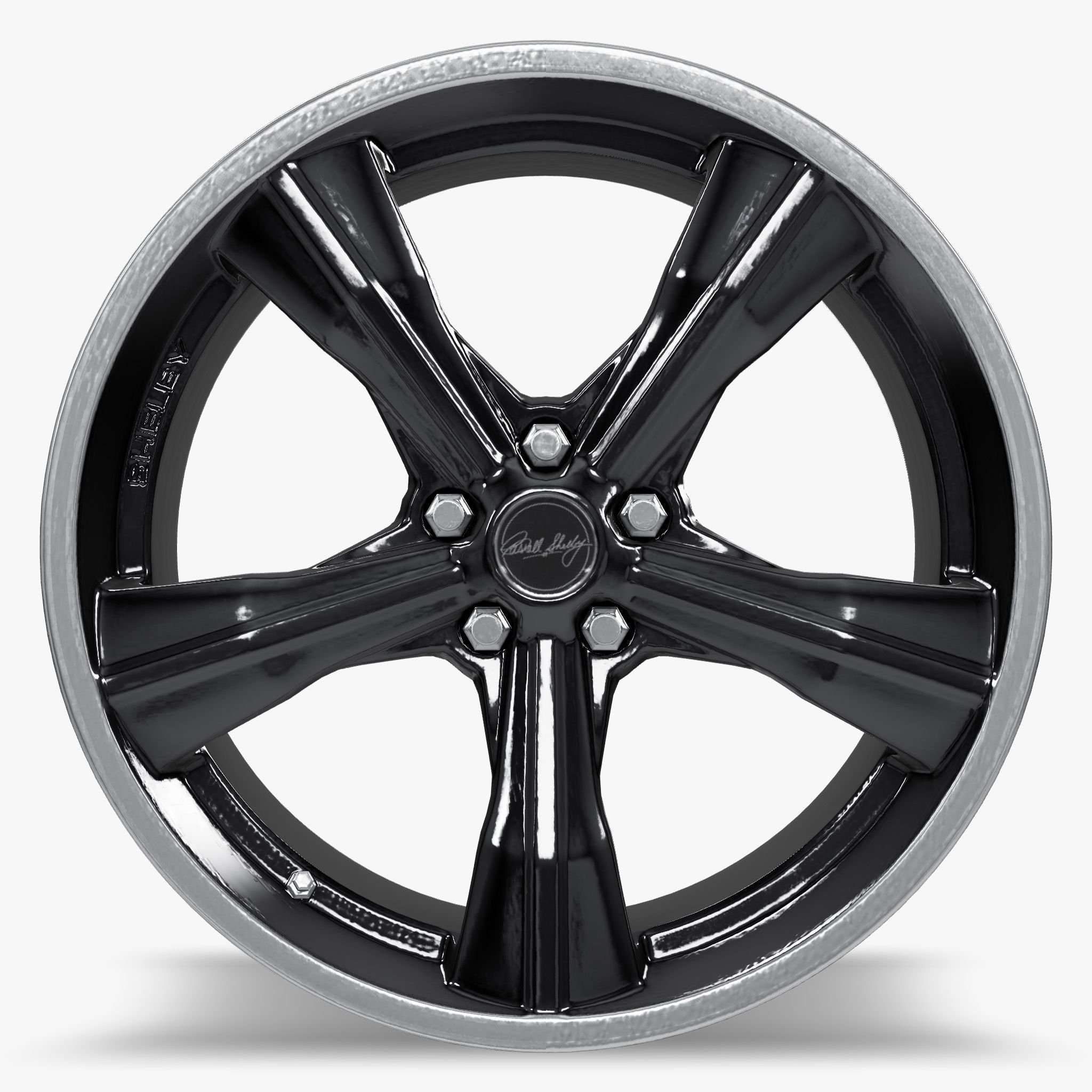 Carroll Shelby Wheel  CS11 Wheel Gloss Gunmetal With Polished  Low-poly 3D model_3