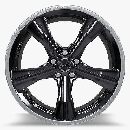 Carroll Shelby Wheel  CS11 Wheel Gloss Gunmetal With Polished  Low-poly 3D model 4