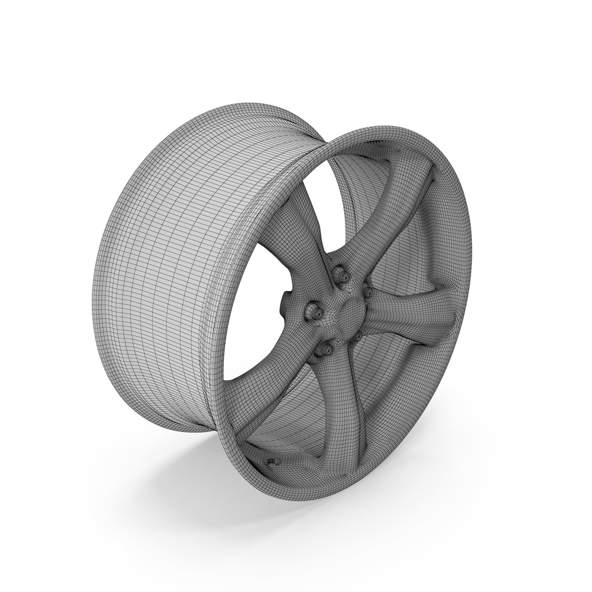 Carroll Shelby Wheel  CS11 Wheel Gloss Gunmetal With Polished  Low-poly 3D model_4