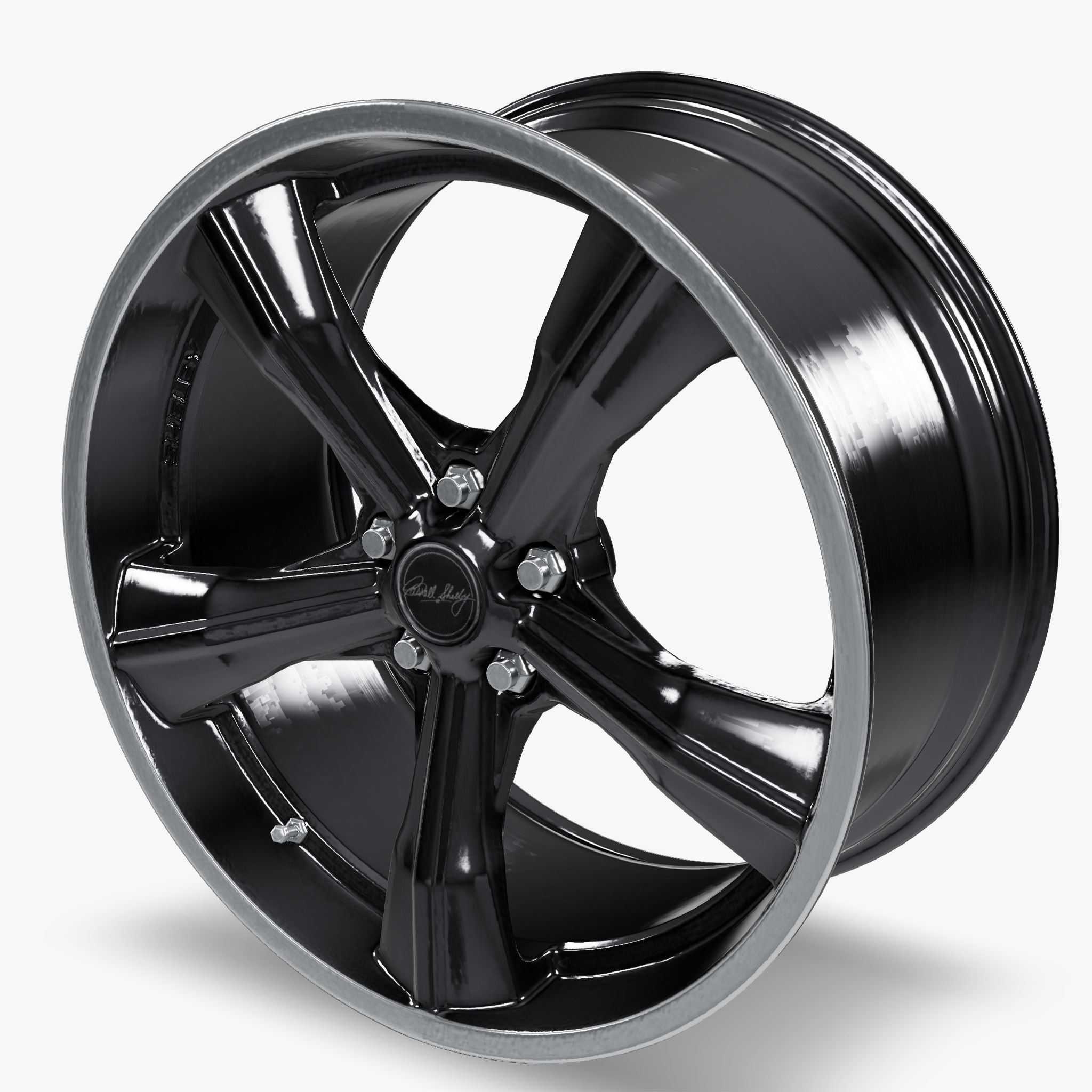 Carroll Shelby Wheel  CS11 Wheel Gloss Gunmetal With Polished  Low-poly 3D model_5