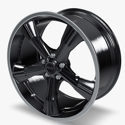 Carroll Shelby Wheel  CS11 Wheel Gloss Gunmetal With Polished  Low-poly 3D model 6