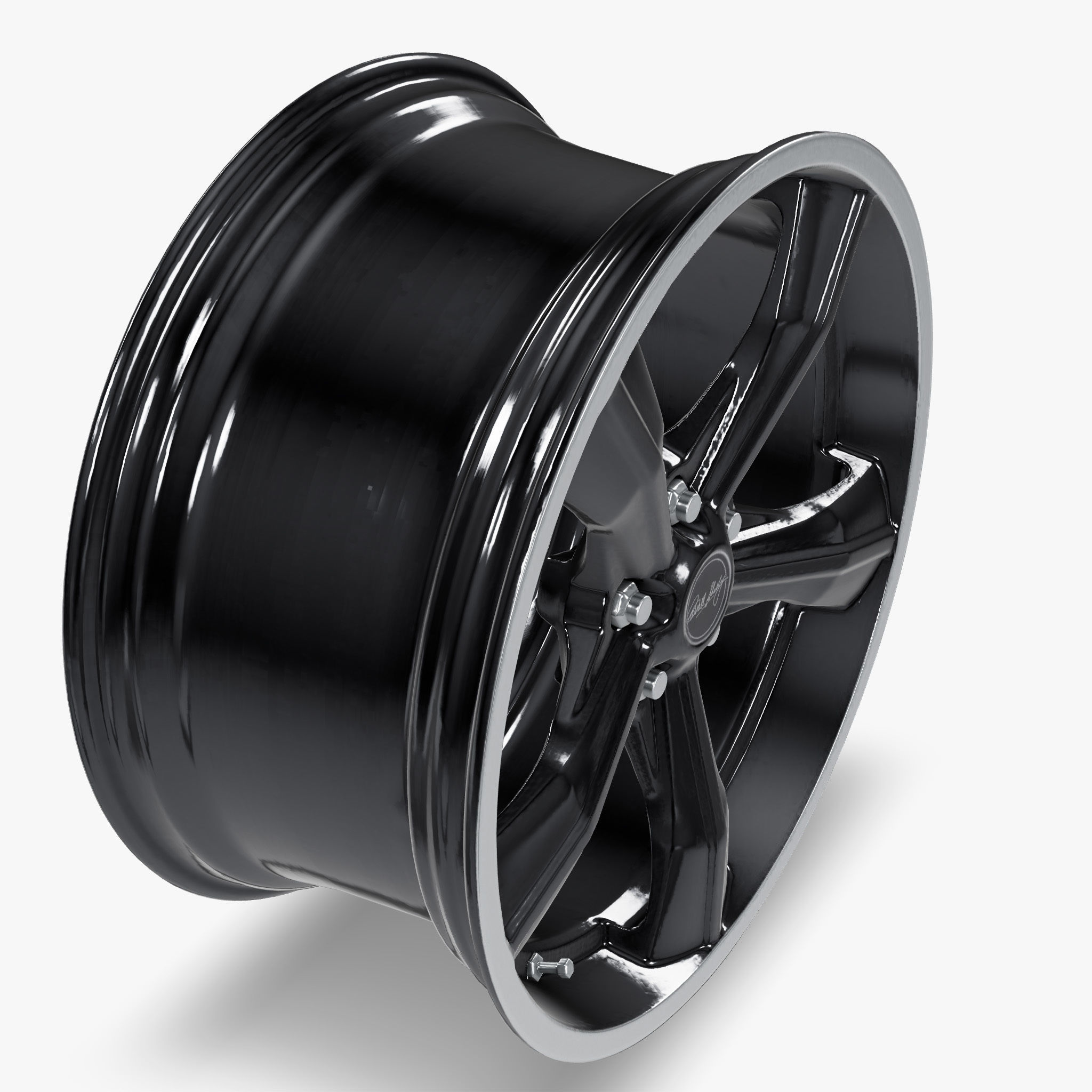 Carroll Shelby Wheel  CS11 Wheel Gloss Gunmetal With Polished  Low-poly 3D model_8