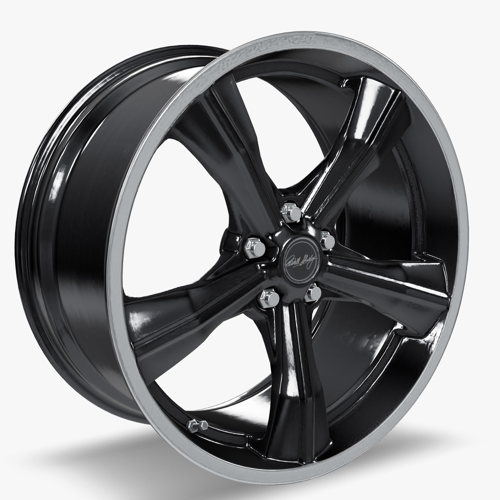 Carroll Shelby Wheel  CS11 Wheel Gloss Gunmetal With Polished  Low-poly 3D model_1