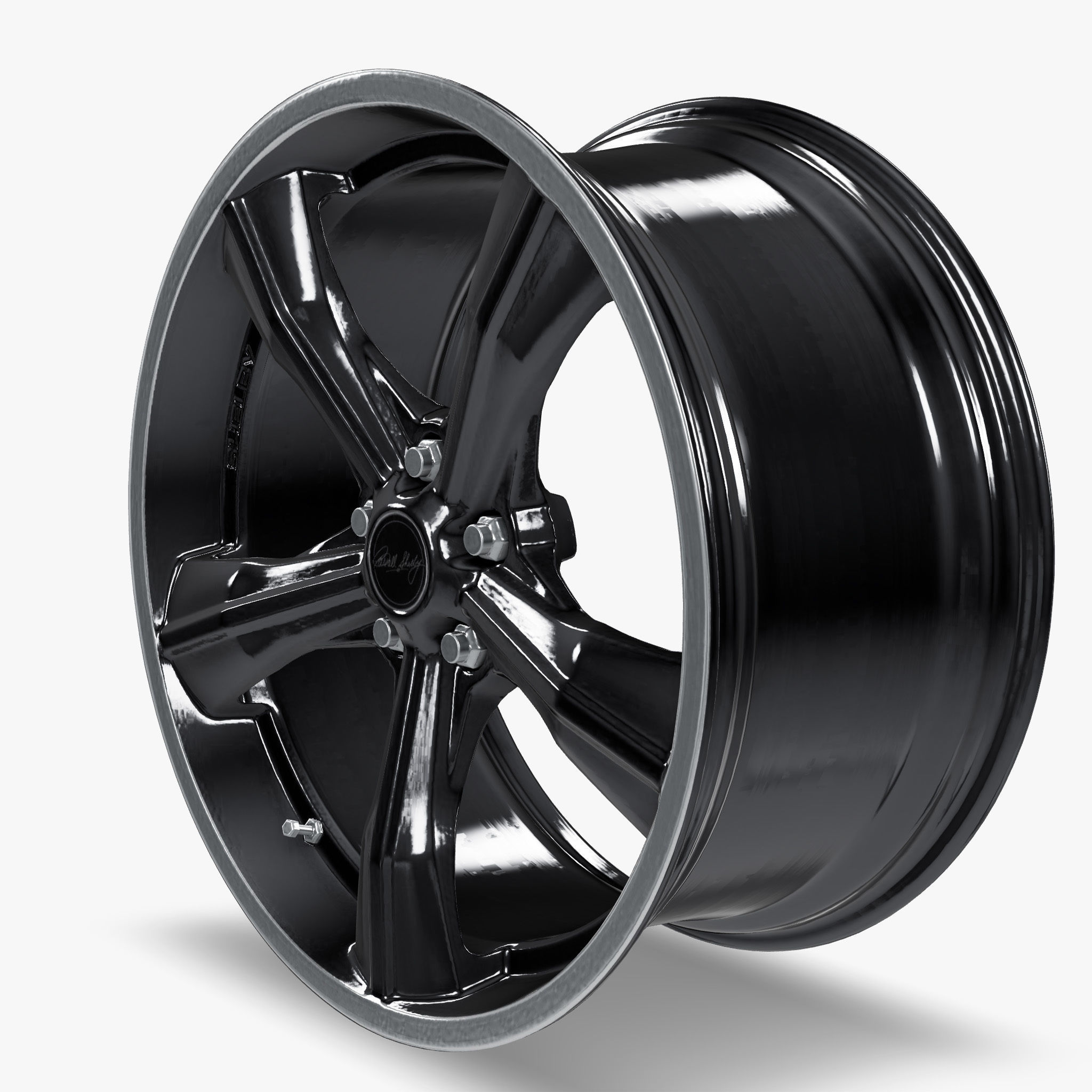 Carroll Shelby Wheel  CS11 Wheel Gloss Gunmetal With Polished  Low-poly 3D model_6