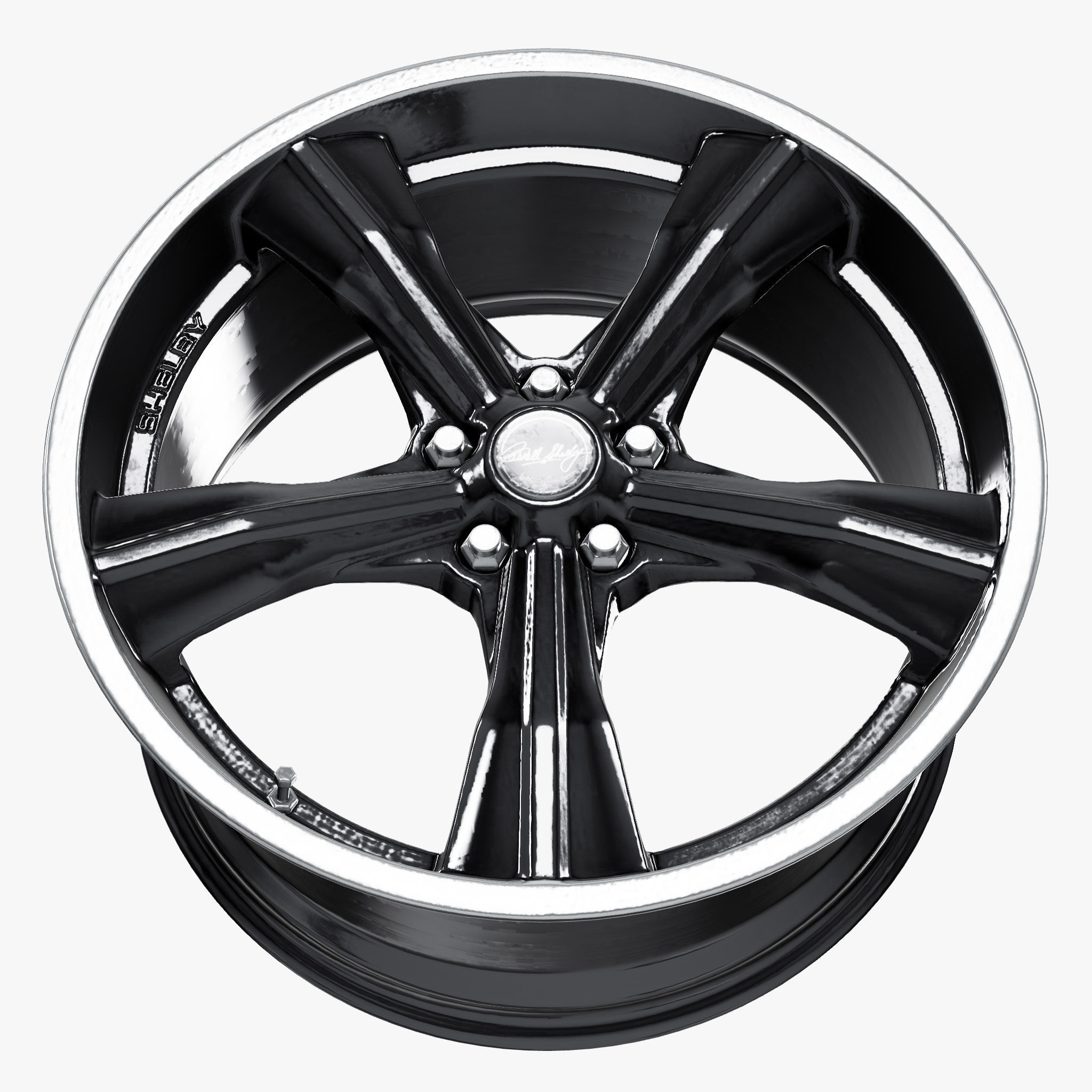 Carroll Shelby Wheel  CS11 Wheel Gloss Gunmetal With Polished  Low-poly 3D model_7