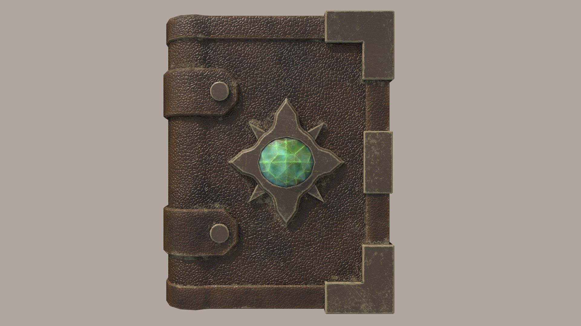 Magic Book - Green Star Low-poly 3D model_2