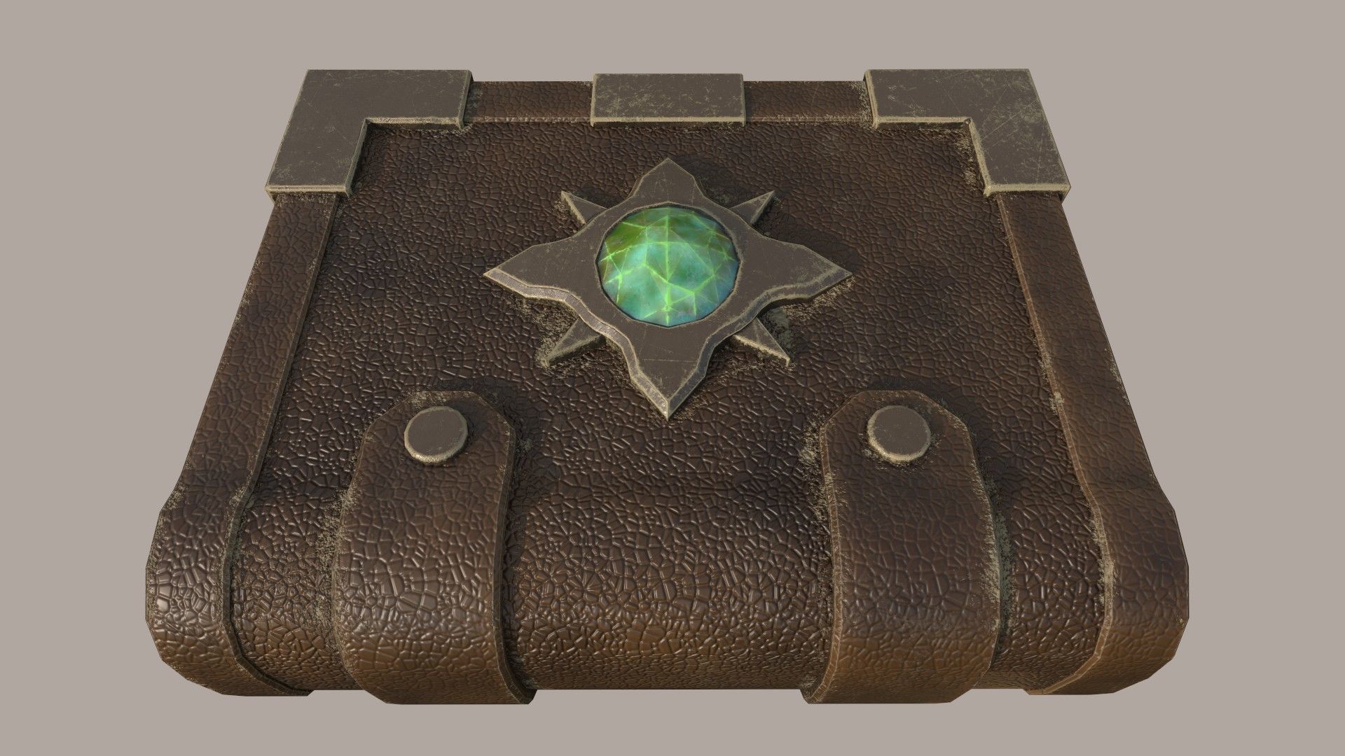 Magic Book - Green Star Low-poly 3D model_4