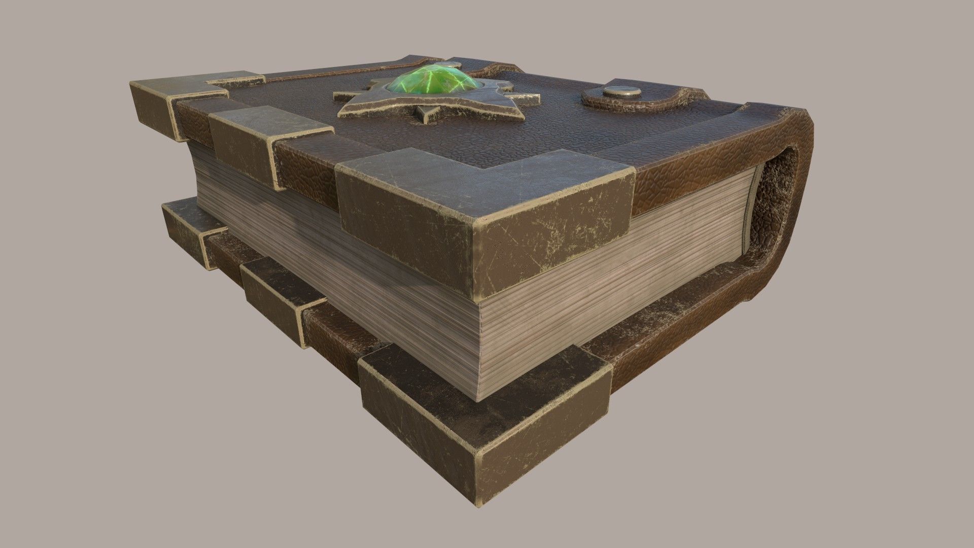 Magic Book - Green Star Low-poly 3D model_8