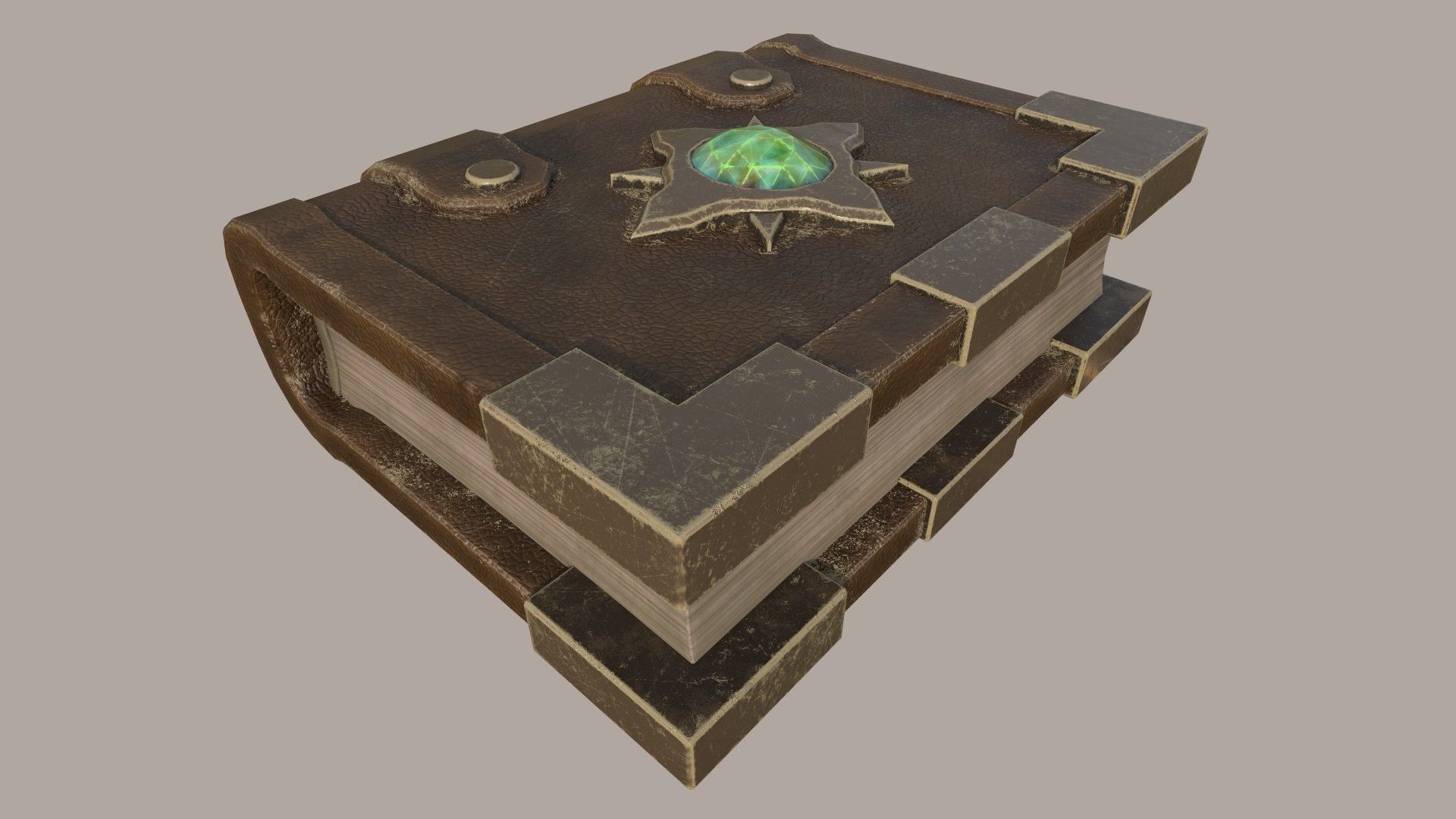 Magic Book - Green Star Low-poly 3D model_6