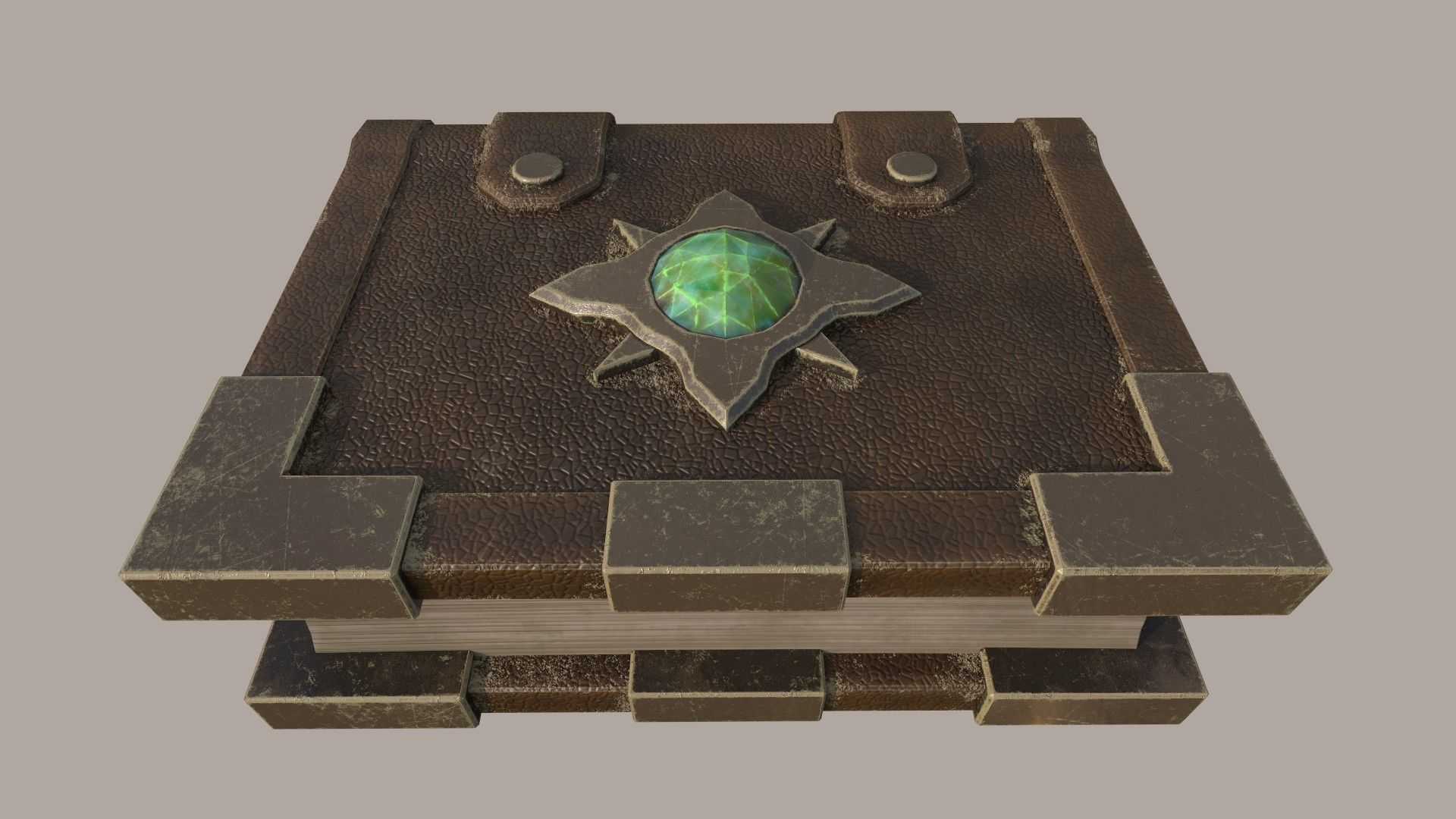 Magic Book - Green Star Low-poly 3D model_5