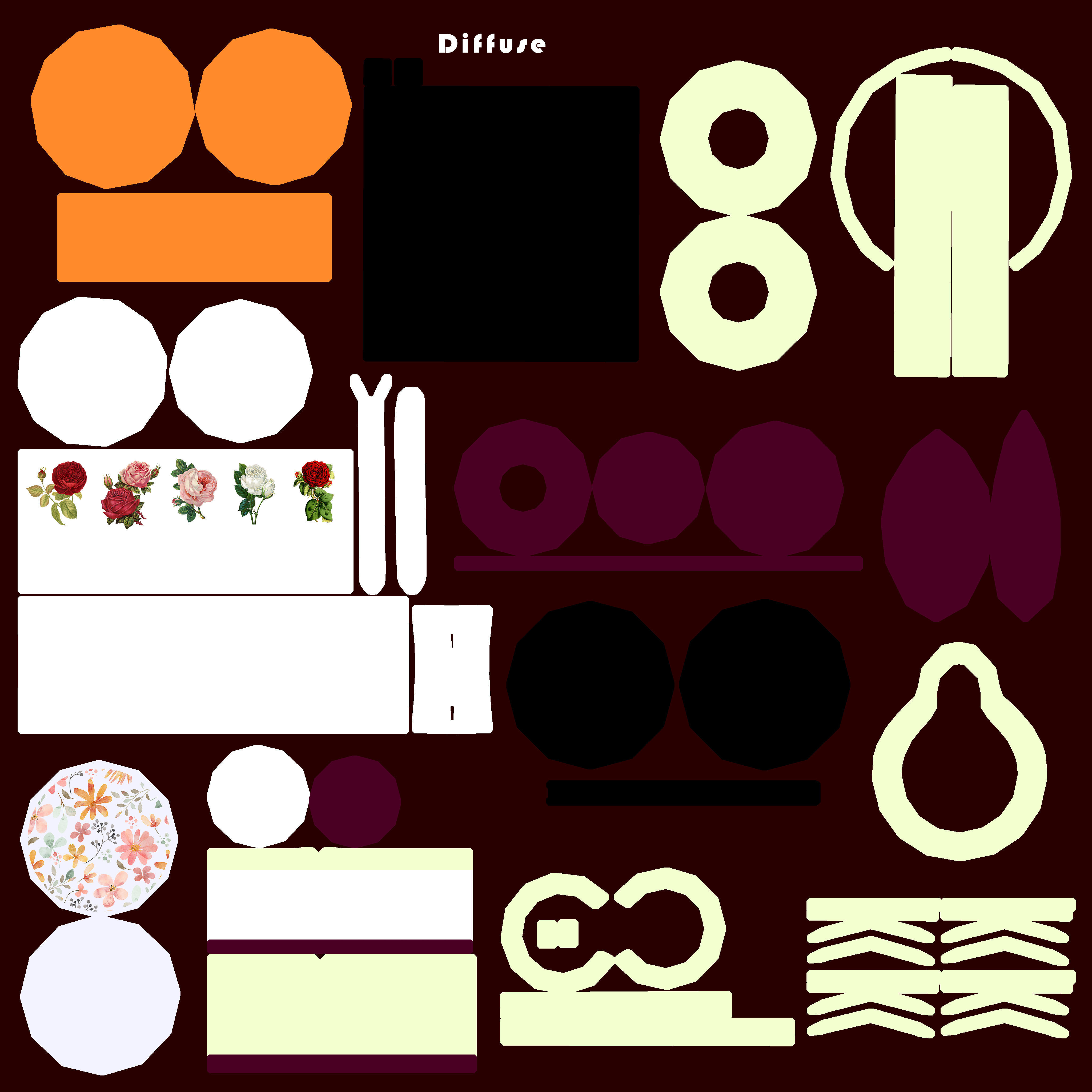 Tea Set 01 Low-poly 3D model_12