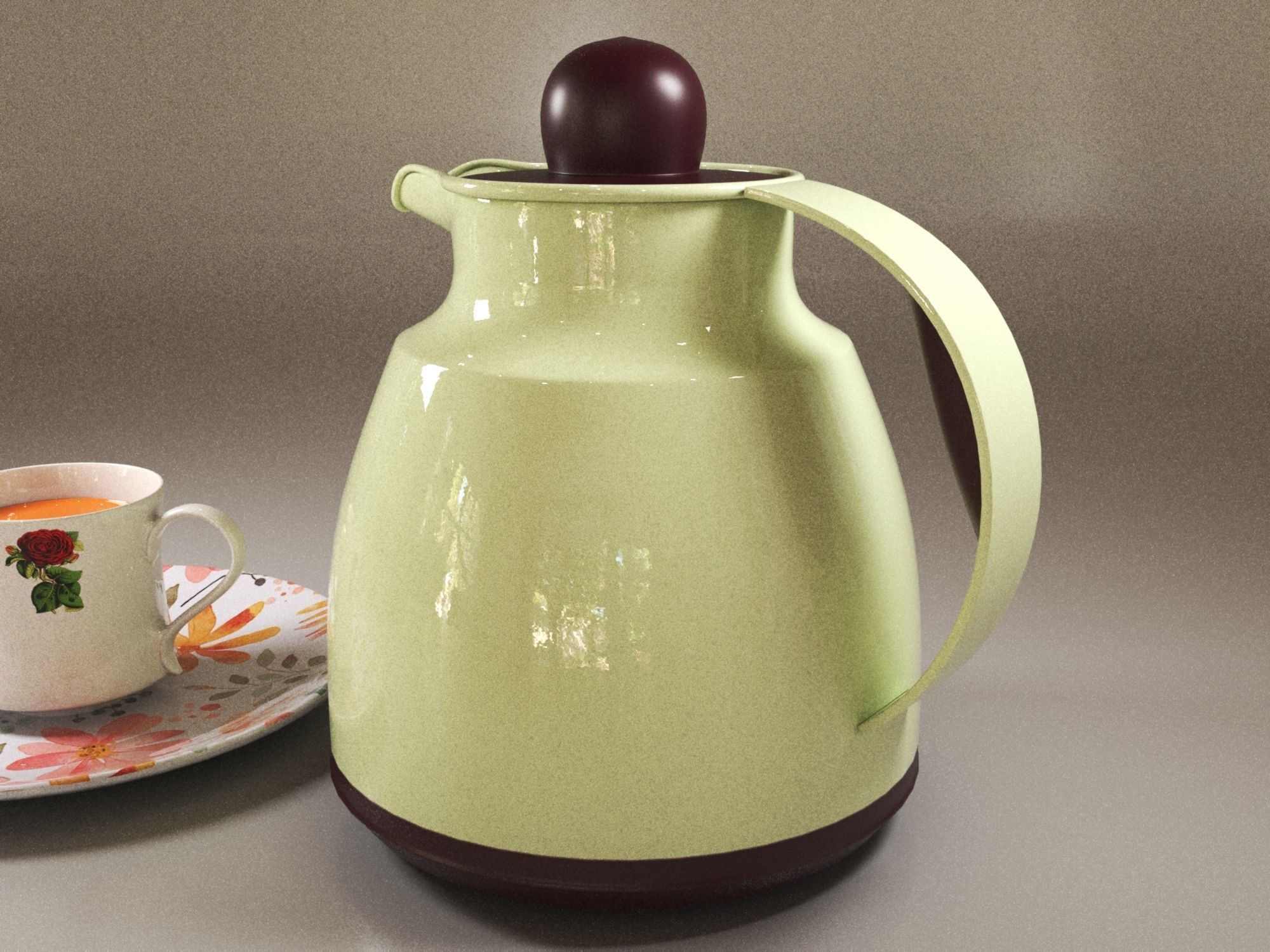 Tea Set 01 Low-poly 3D model_4