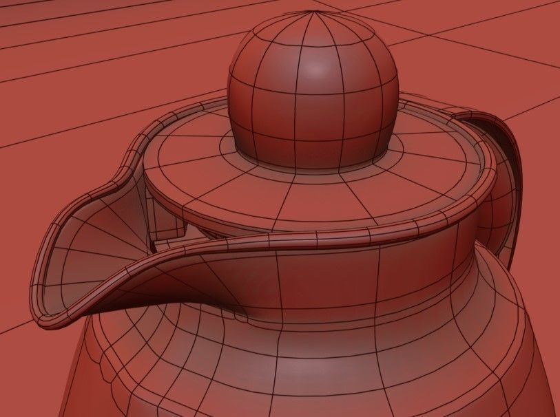 Tea Set 01 Low-poly 3D model_7