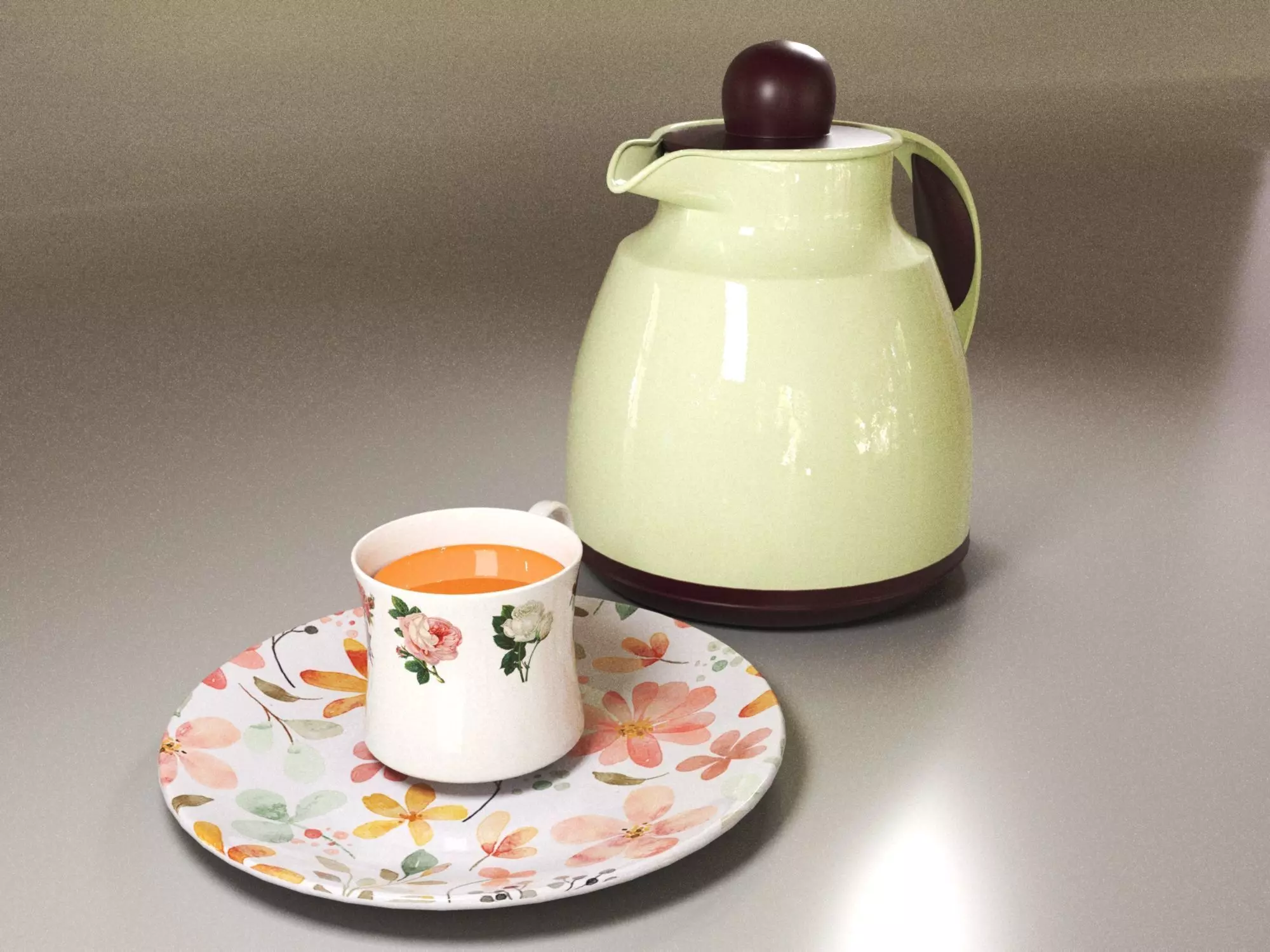 Tea Set 01 Low-poly 3D model_0