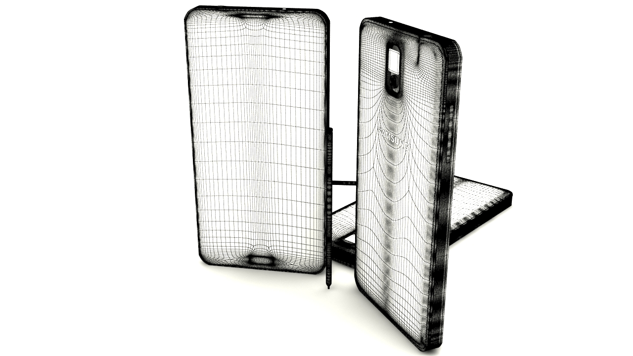 Samsung galaxy note 3 Low-poly 3D model_3