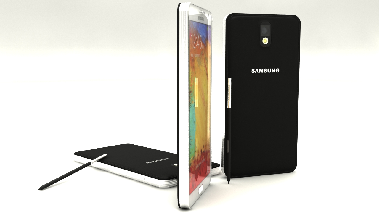 Samsung galaxy note 3 Low-poly 3D model_2