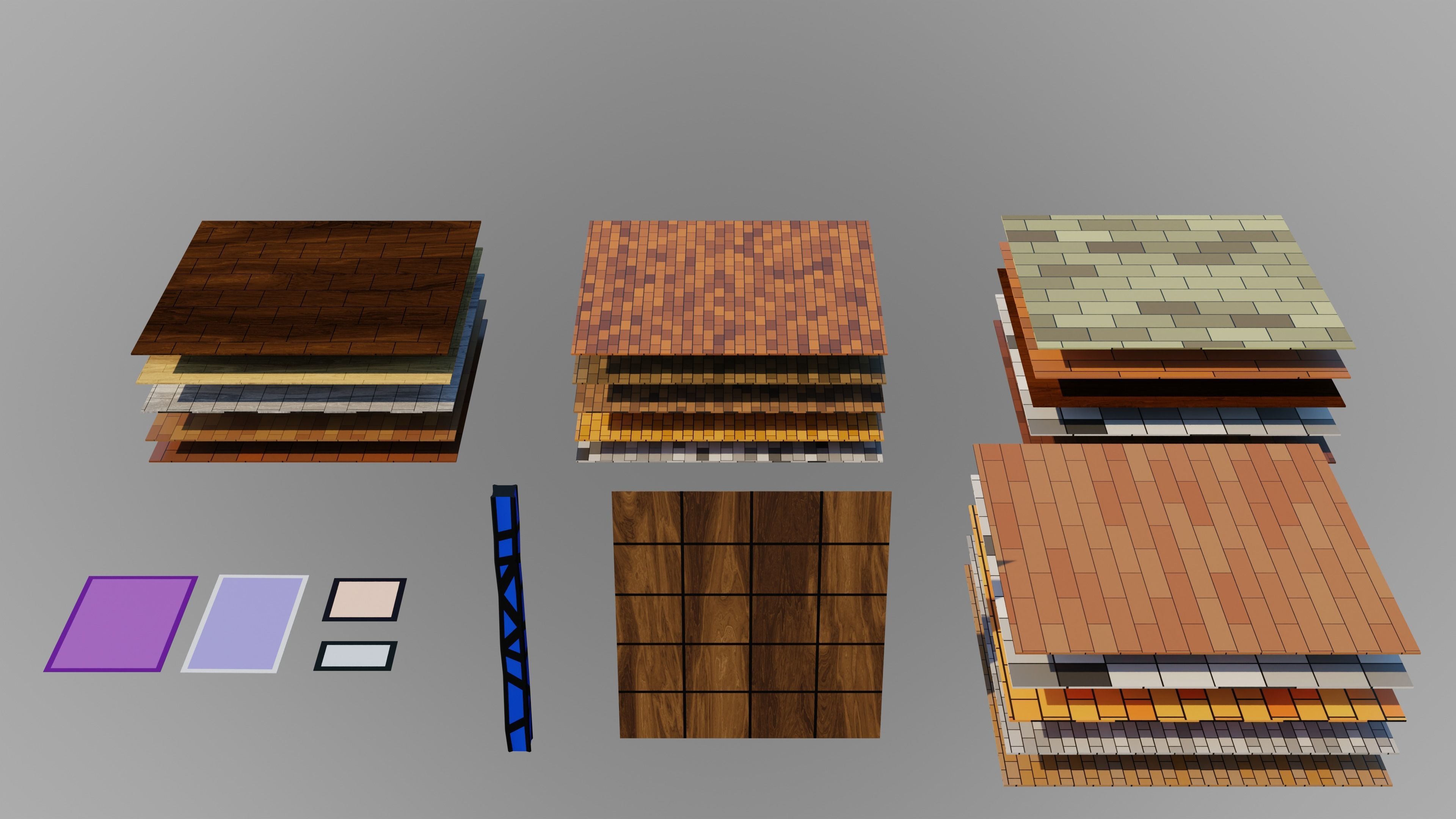 Home Interior Rooms with furniture Furniture pack Low-poly 3D model_22