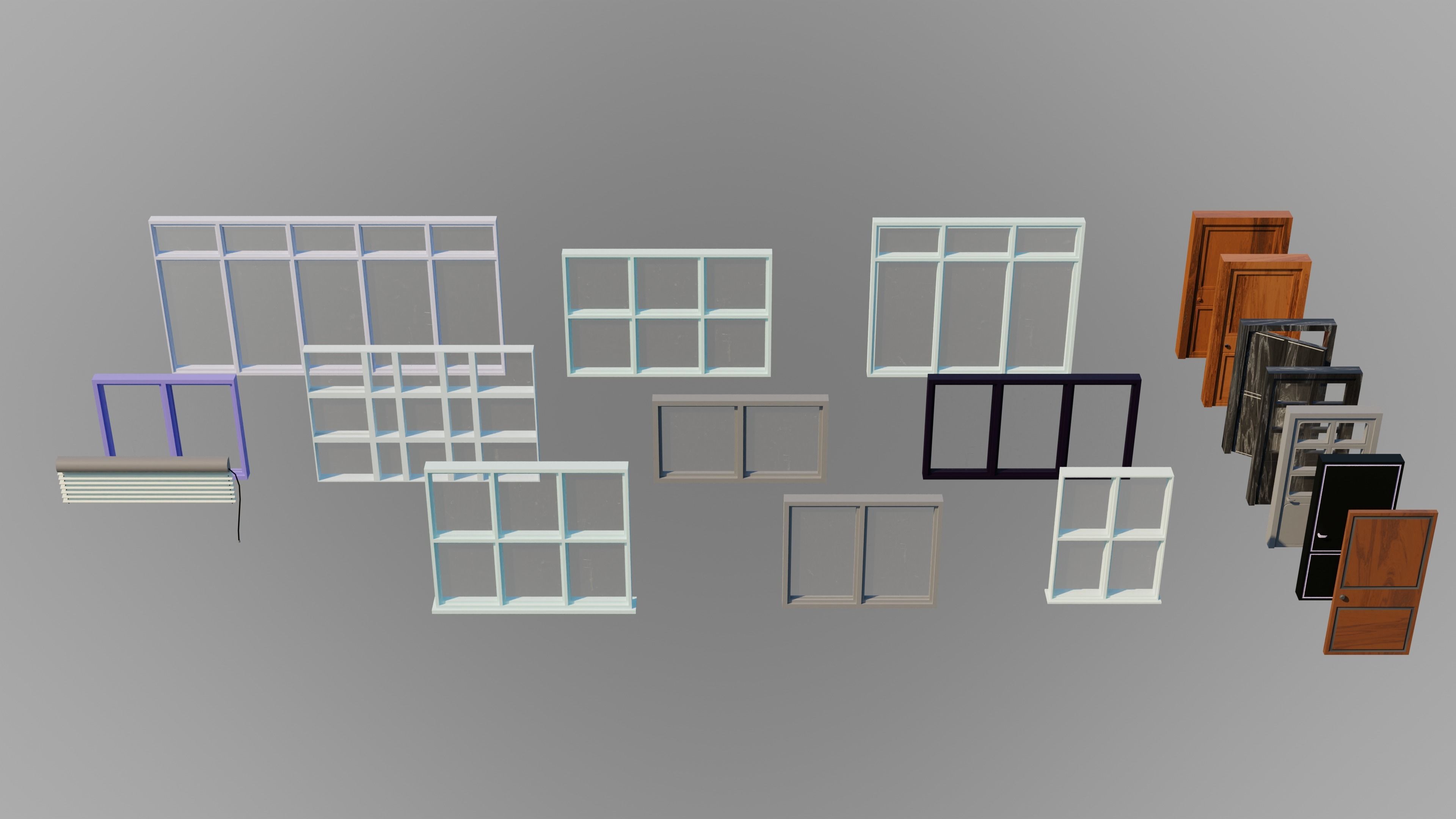 Home Interior Rooms with furniture Furniture pack Low-poly 3D model_25