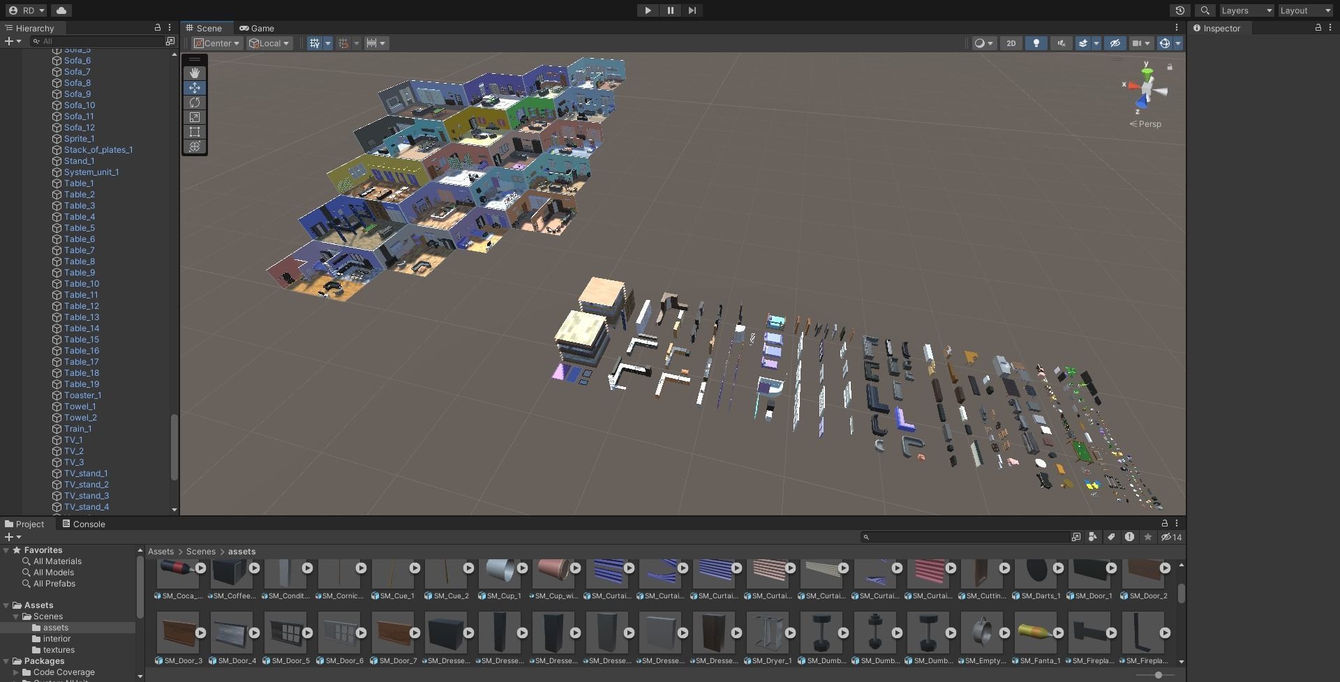 Home Interior Rooms with furniture Furniture pack Low-poly 3D model_35