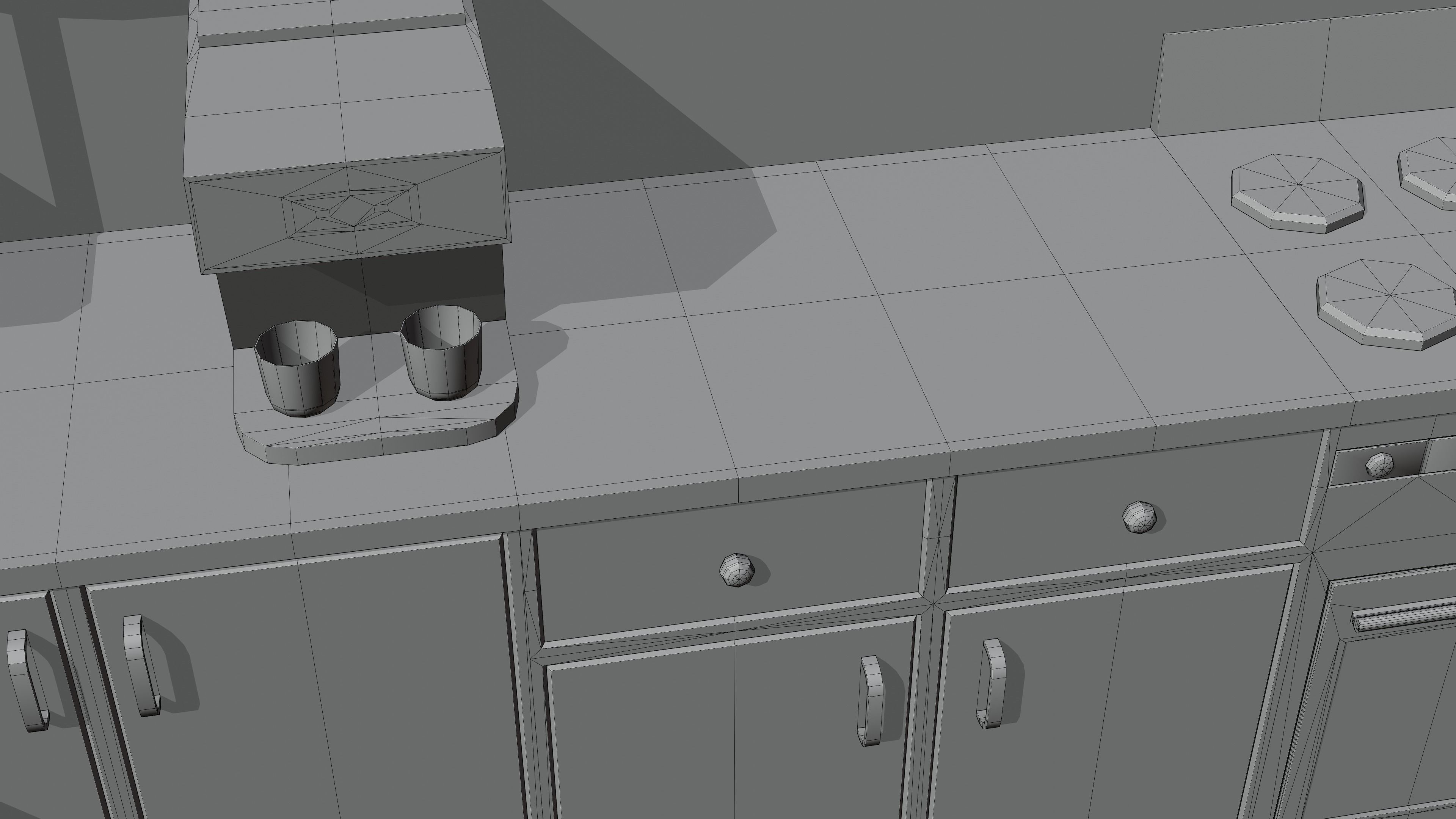 Home Interior Rooms with furniture Furniture pack Low-poly 3D model_32