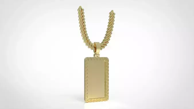 Gold Greek ID Pendant