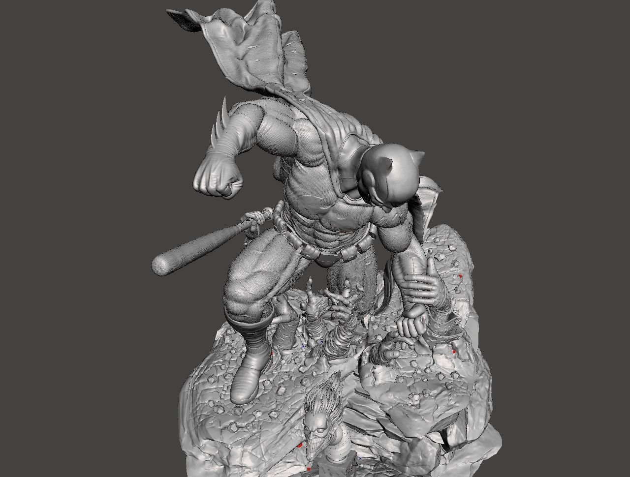 batman 3d model fight for 3d printing  3D print model_2