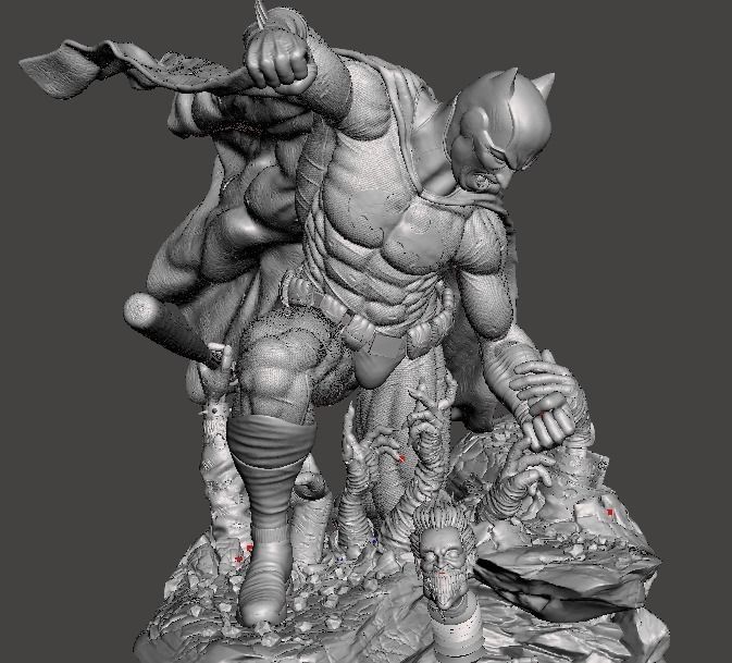 batman 3d model fight for 3d printing  3D print model_1