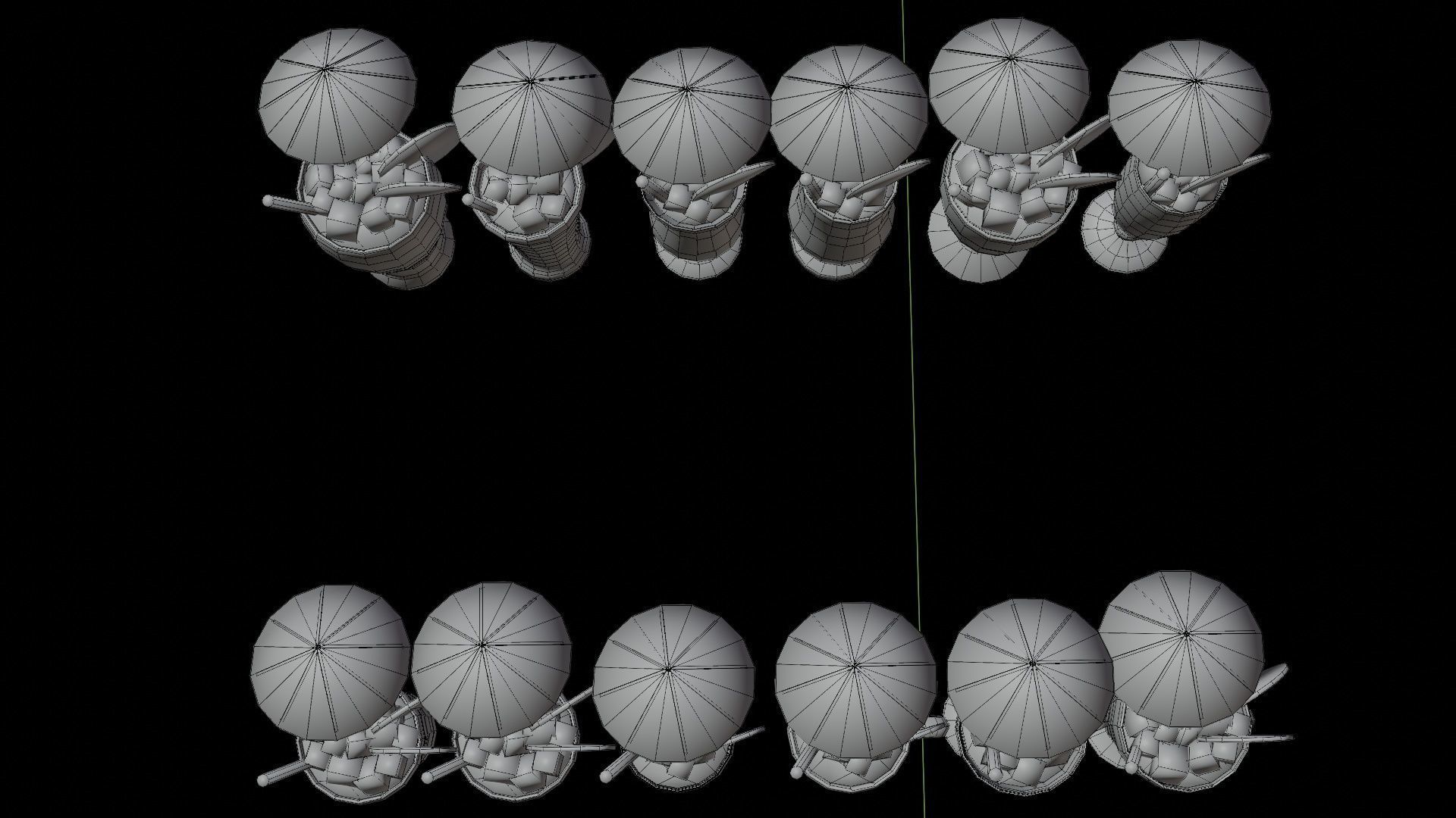 Cocktail bar ice cube lemon lime pack Low-poly 3D model_19