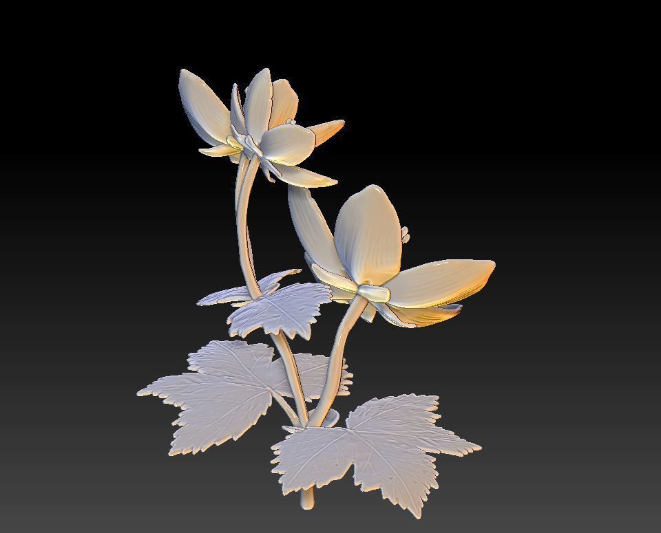  butterfly Aglais on a flower 3D print model_9