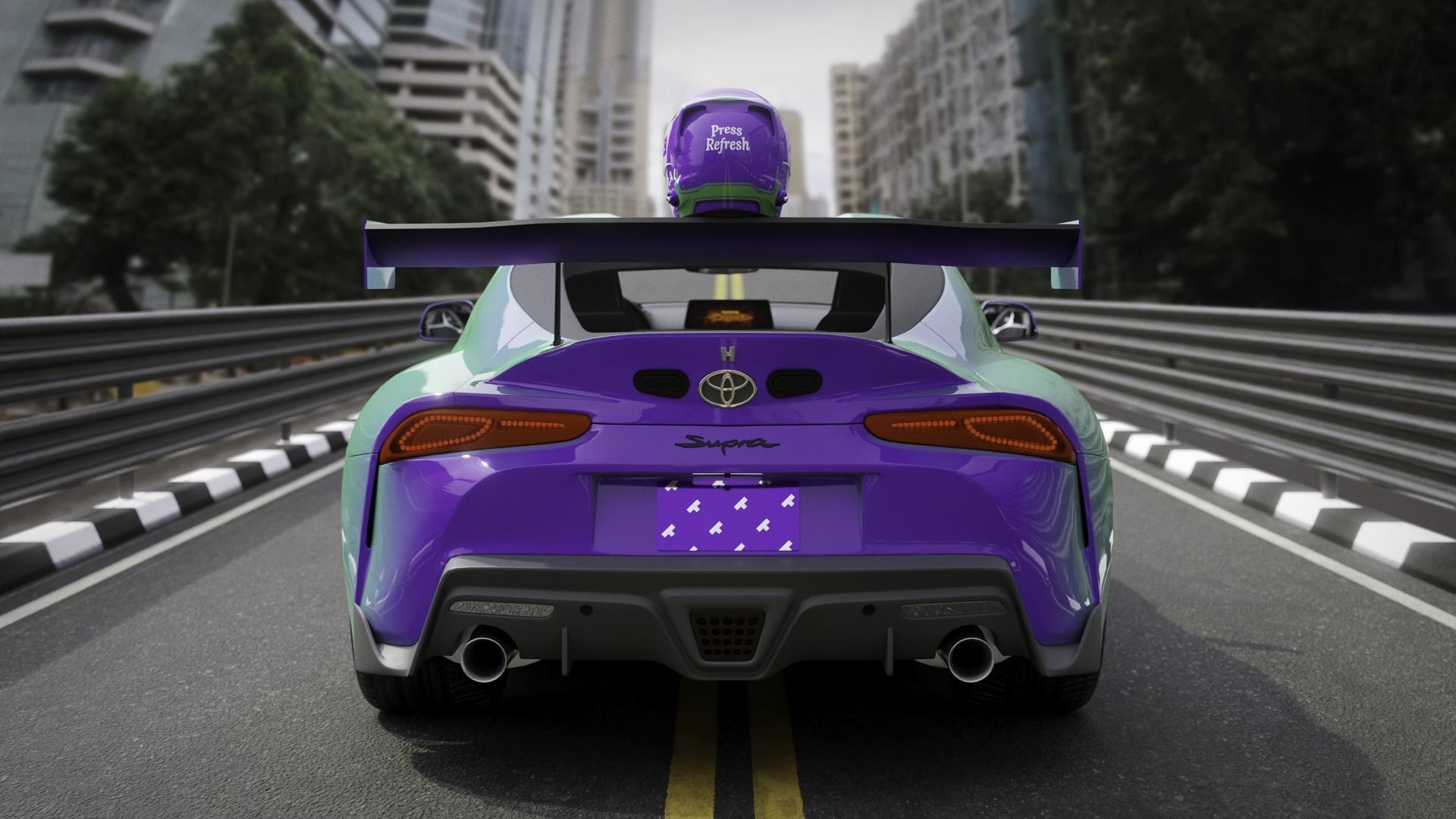 F1 Helmet Low-poly 3D model_14