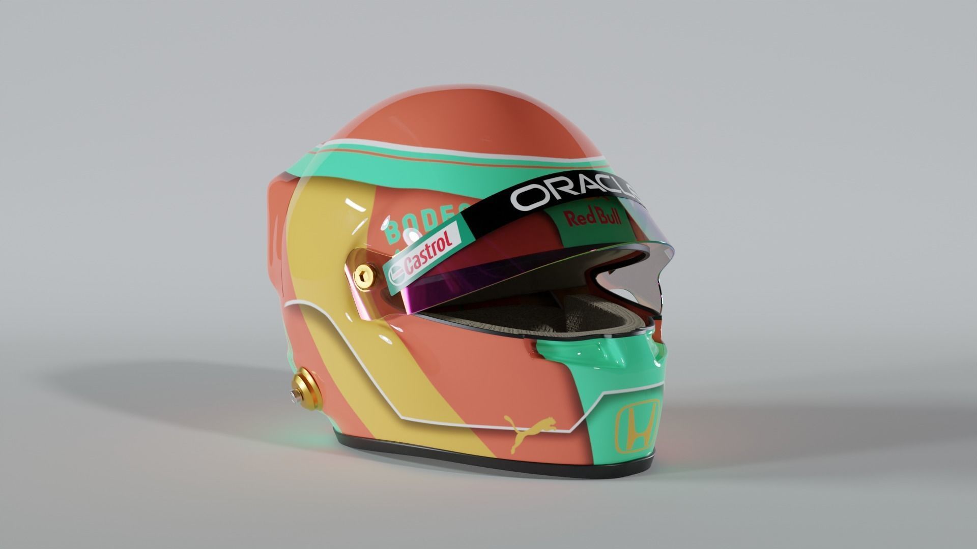 F1 Helmet Low-poly 3D model_3