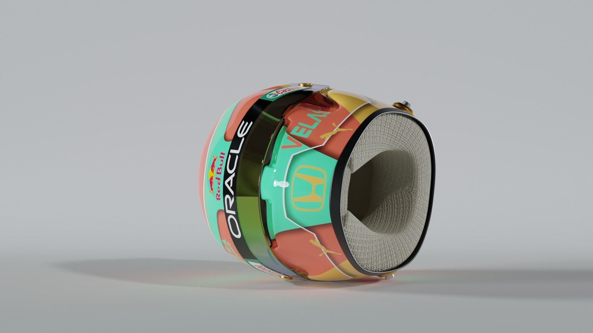 F1 Helmet Low-poly 3D model_4