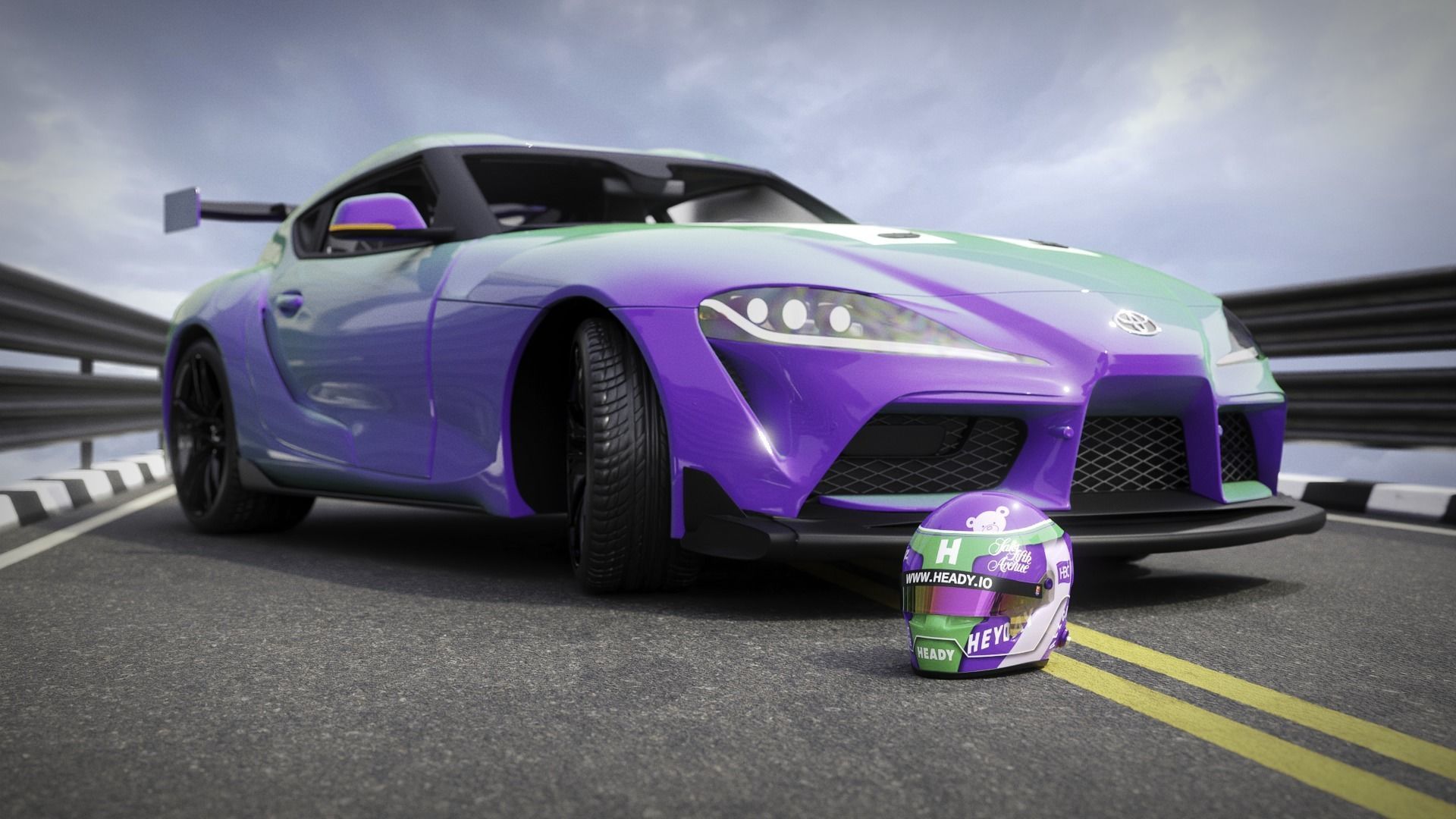 F1 Helmet Low-poly 3D model_15