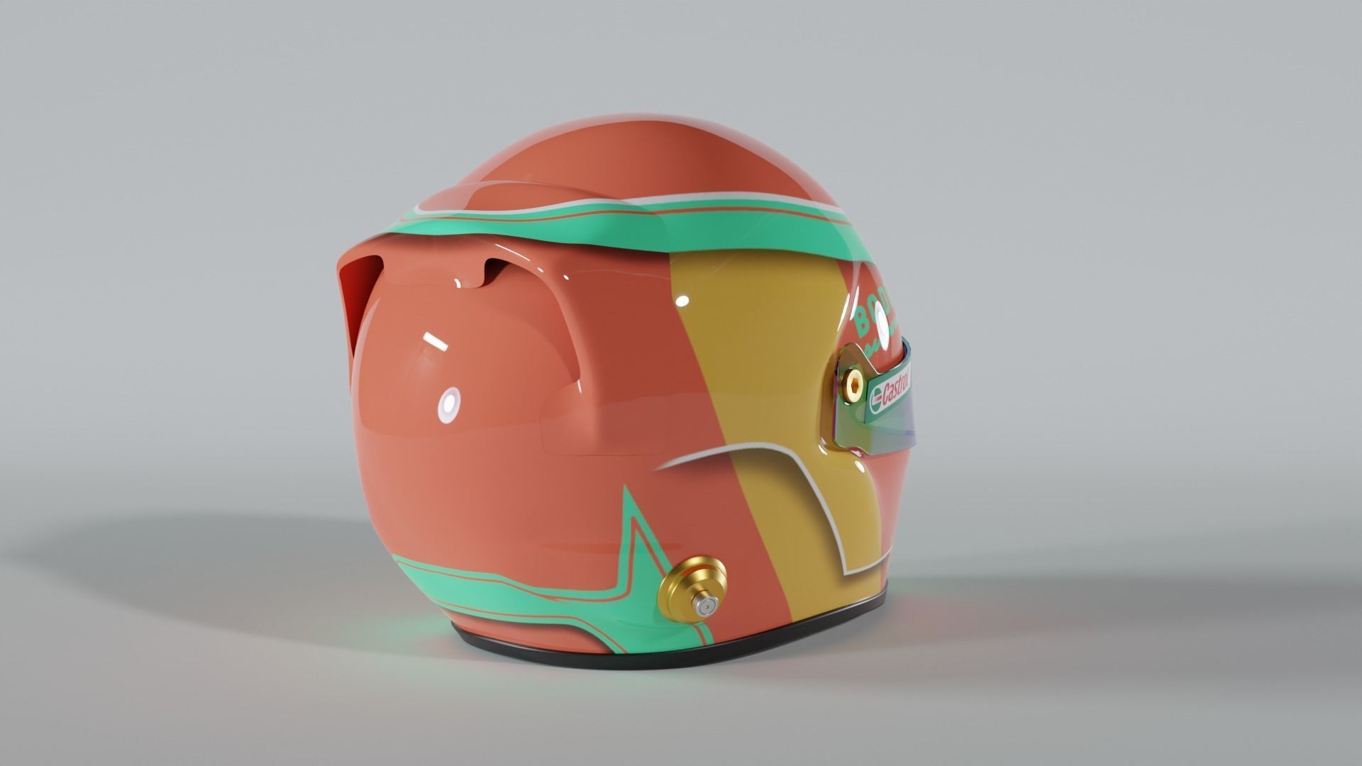 F1 Helmet Low-poly 3D model_5
