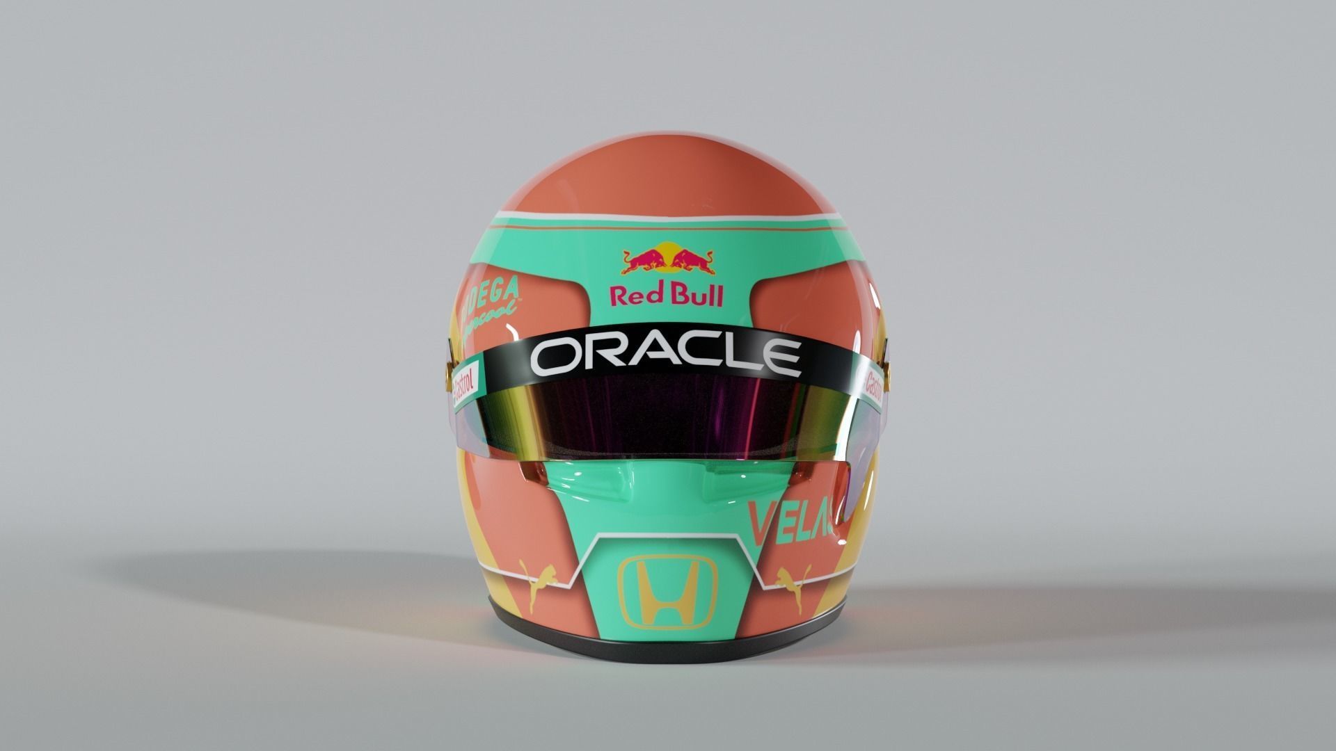 F1 Helmet Low-poly 3D model_1