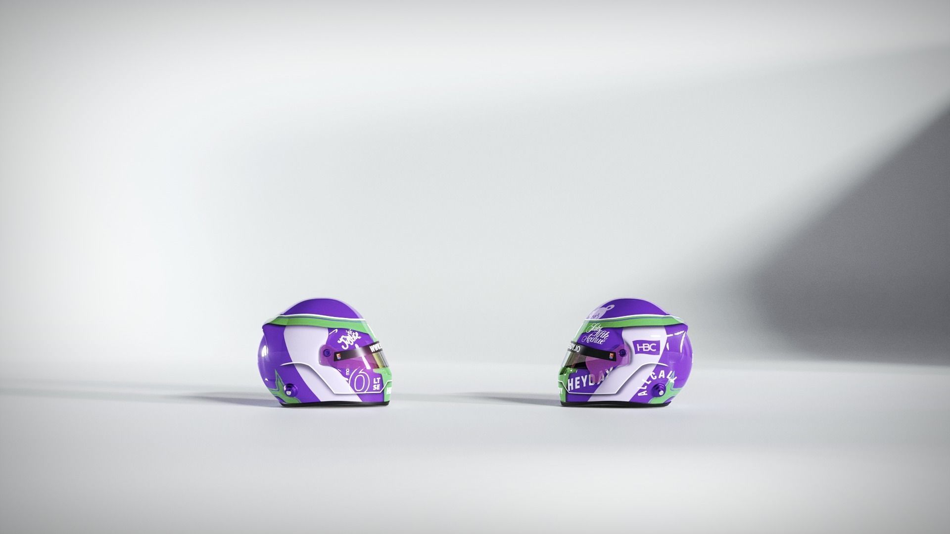 F1 Helmet Low-poly 3D model_19