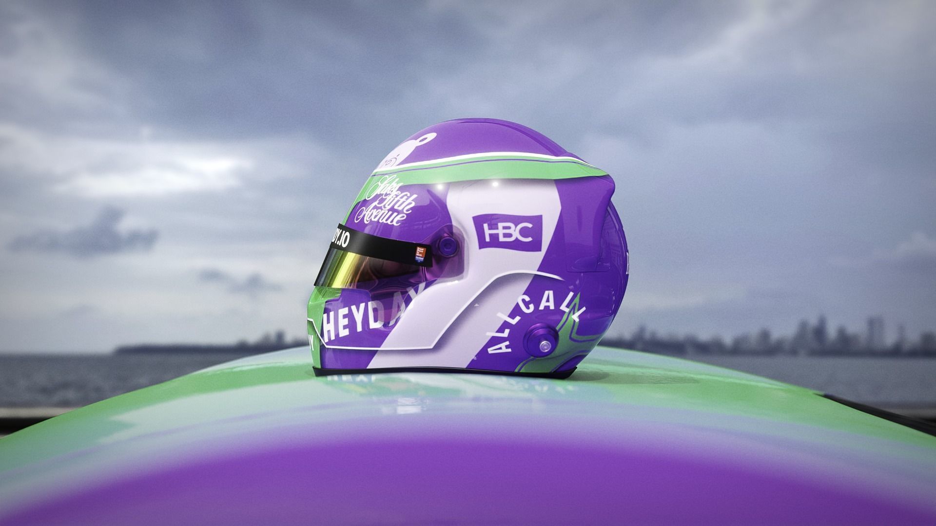 F1 Helmet Low-poly 3D model_16