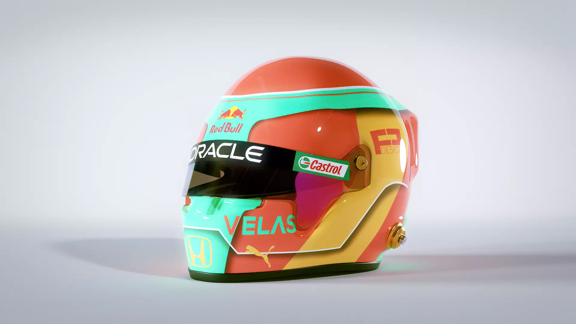 F1 Helmet Low-poly 3D model_0