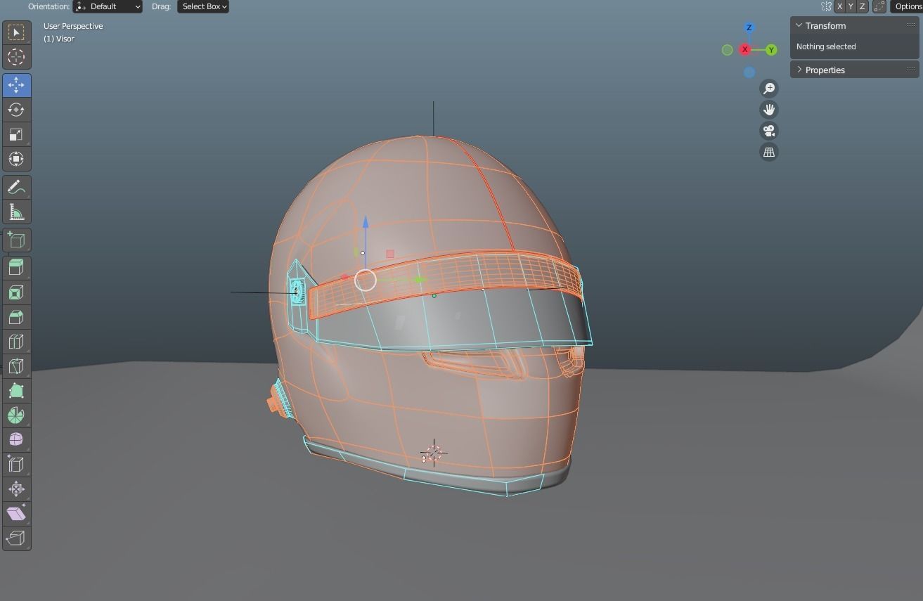 F1 Helmet Low-poly 3D model_7