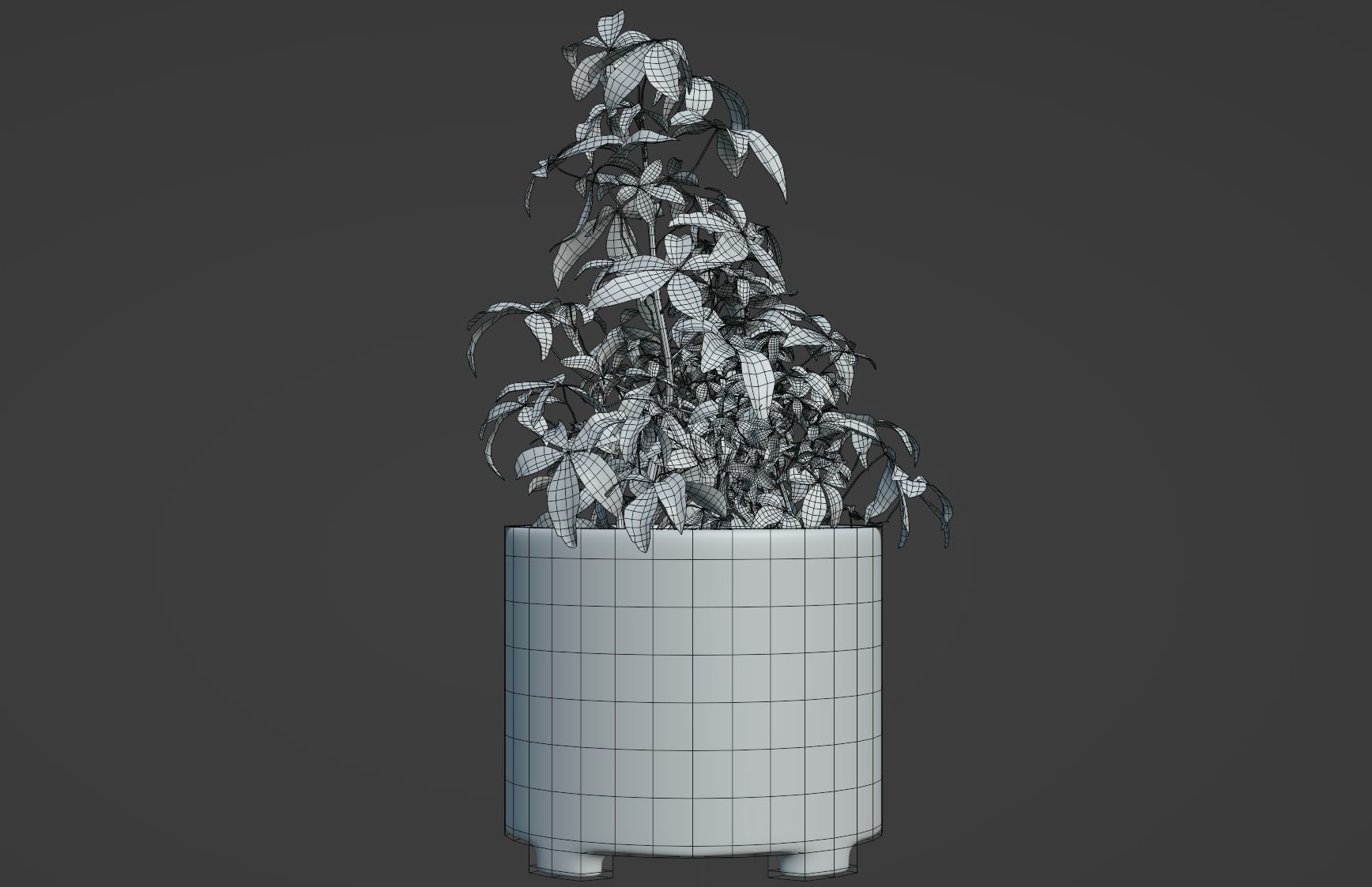 Pot Plant photo realistic house plant marble potter Free 3D model_3
