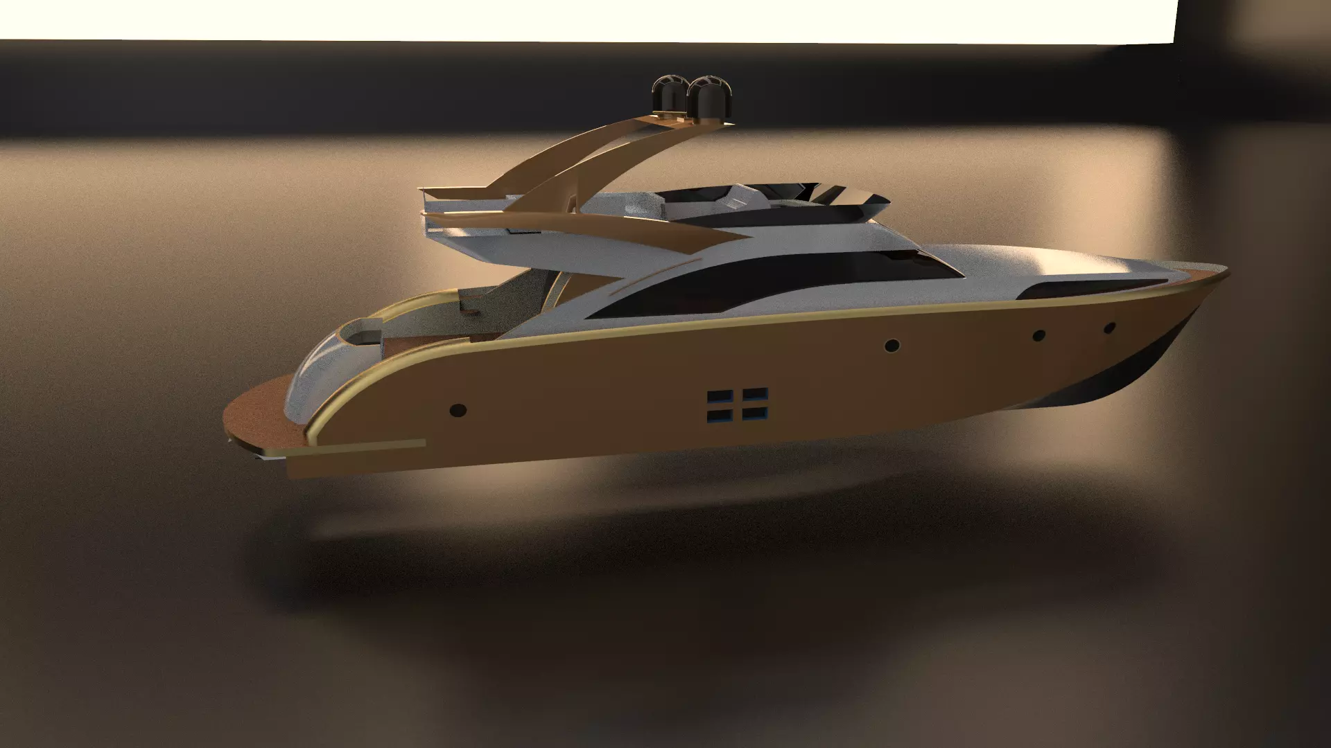recreational yacht 3D model_0