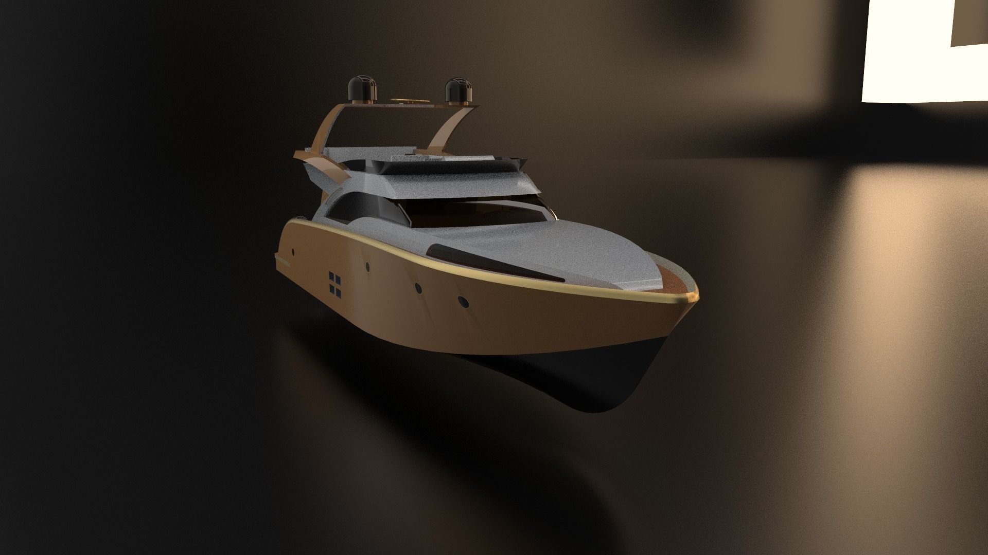 recreational yacht 3D model_3