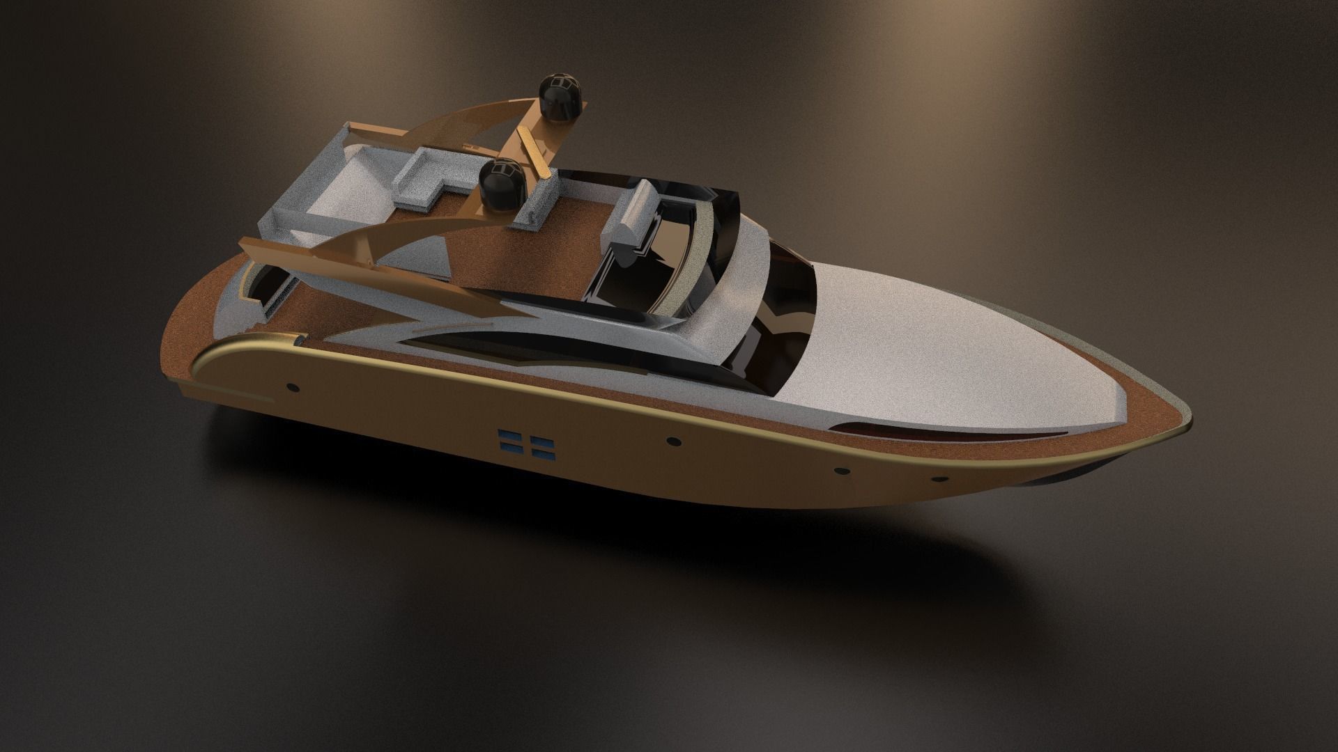 recreational yacht 3D model_4