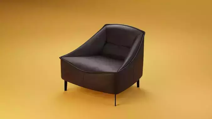 Leather Chair 3D Model Low-poly 3D model Low-poly 3D model