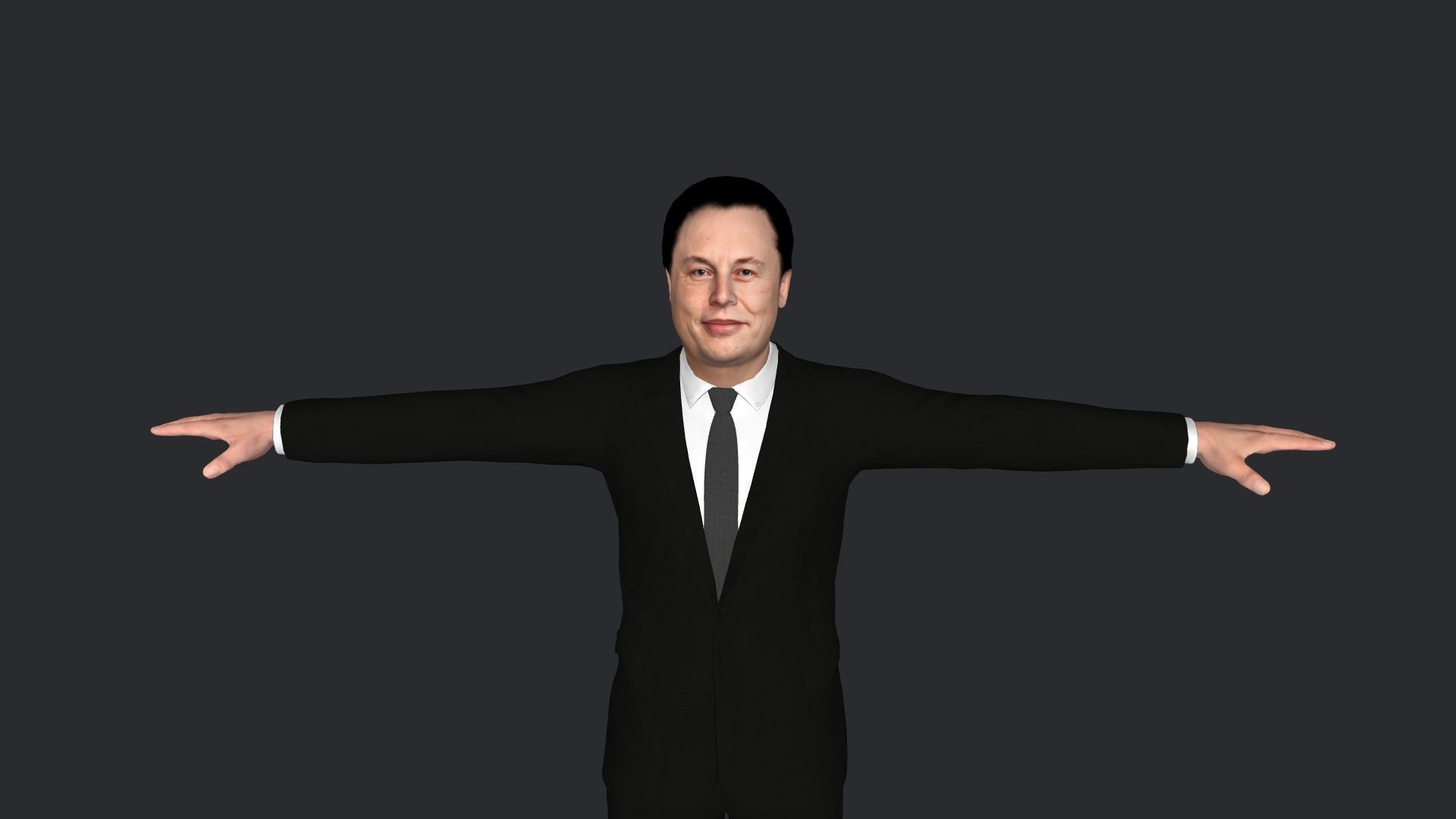Elon Musk V2 Hyper Realistic Full Body Fully Rigged 3D Character 3D model_4