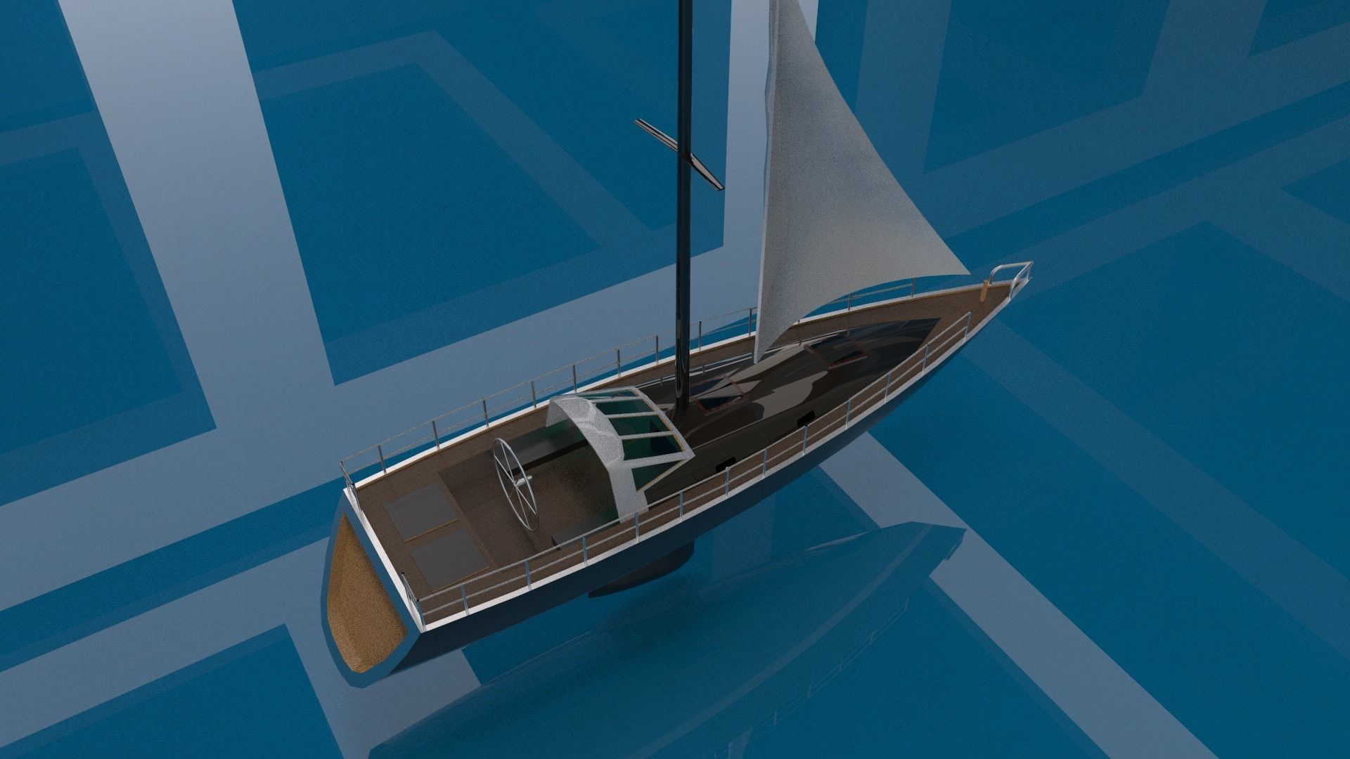 sailing yacht 3D model_4