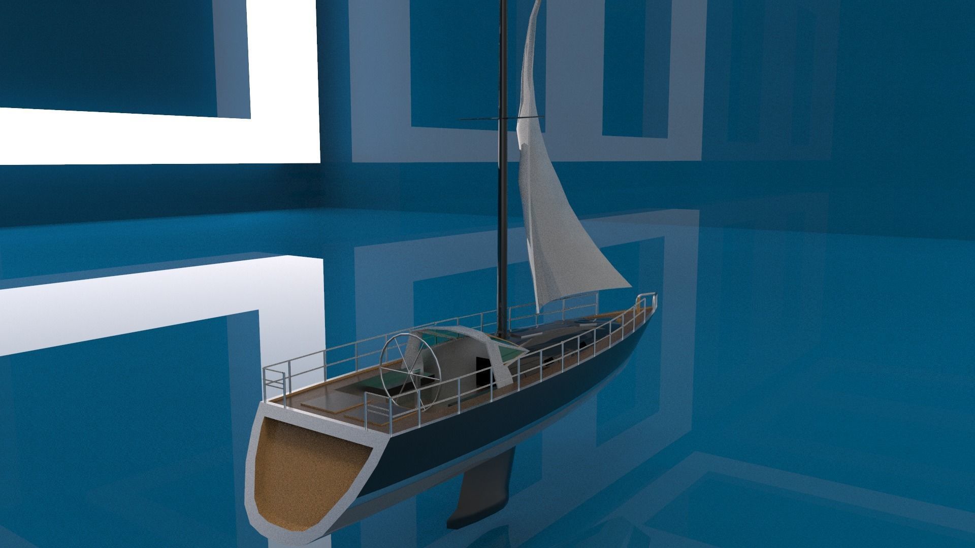 sailing yacht 3D model_3