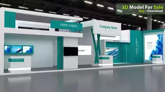 Exhibition booth Low-poly 3D model Exhibition booth Low-poly 3D model
