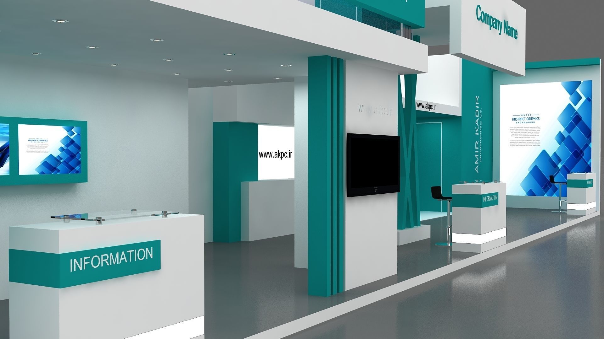 Exhibition booth Low-poly 3D model_10